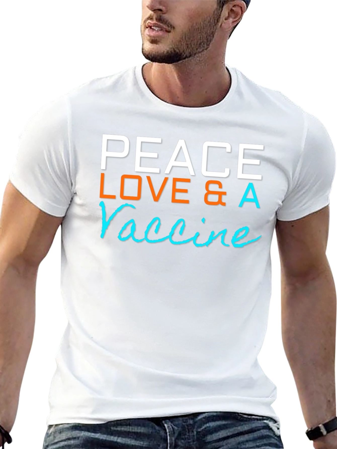 Peace Love & A Vaccine Graphic T-Shirt