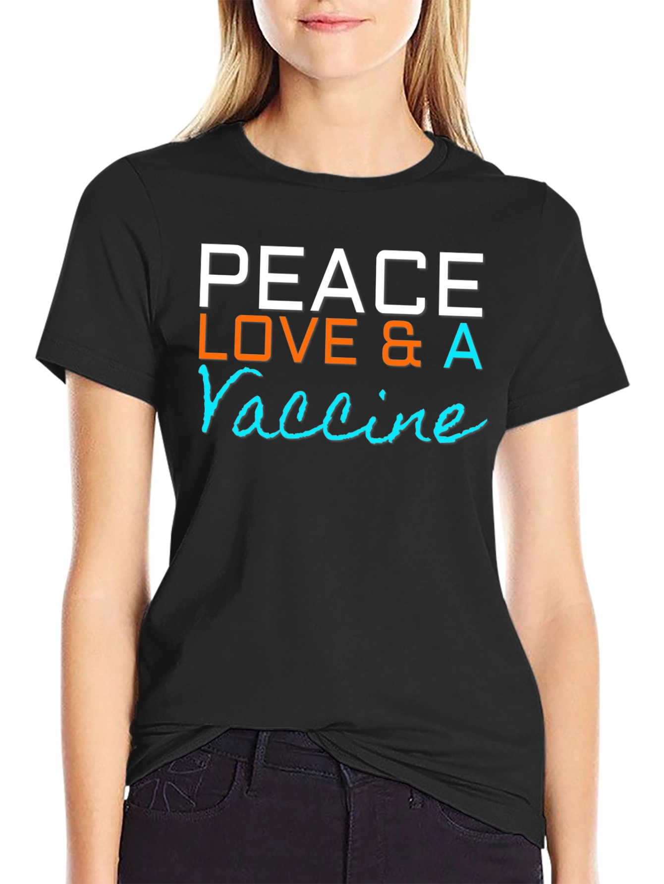 Peace Love & A Vaccine Graphic T-Shirt