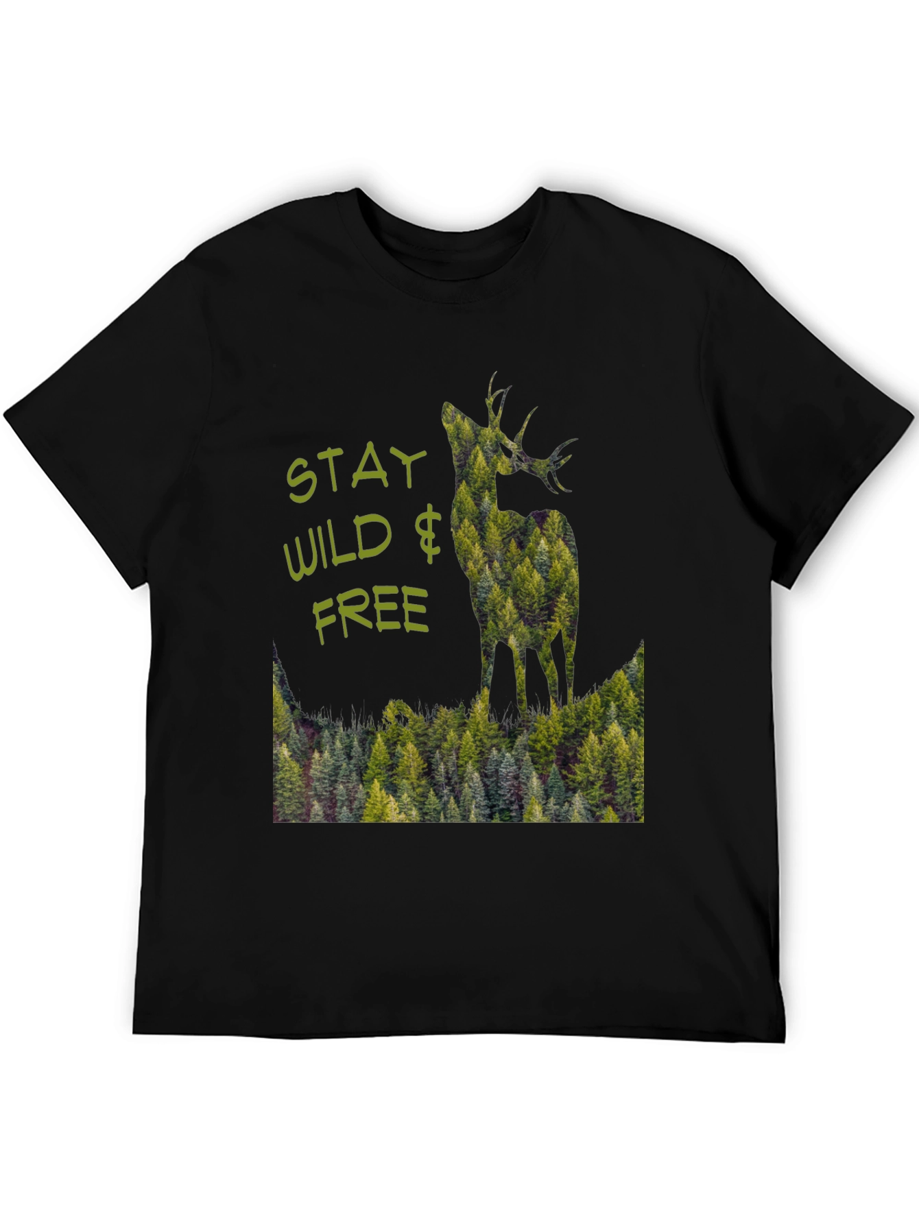 Stay Wild & Free Deer Forest Graphic Tee