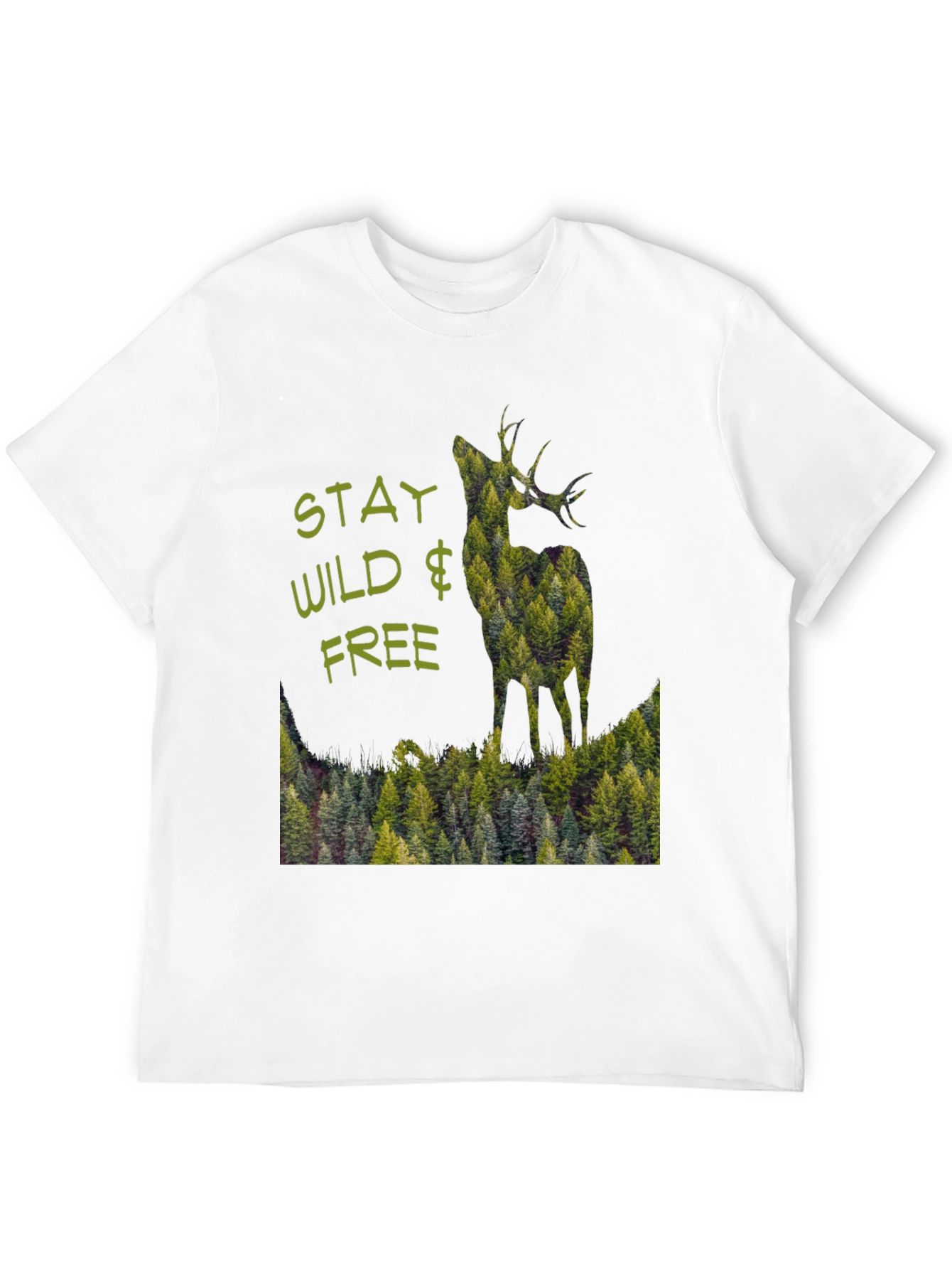 Stay Wild & Free Deer Forest Graphic Tee