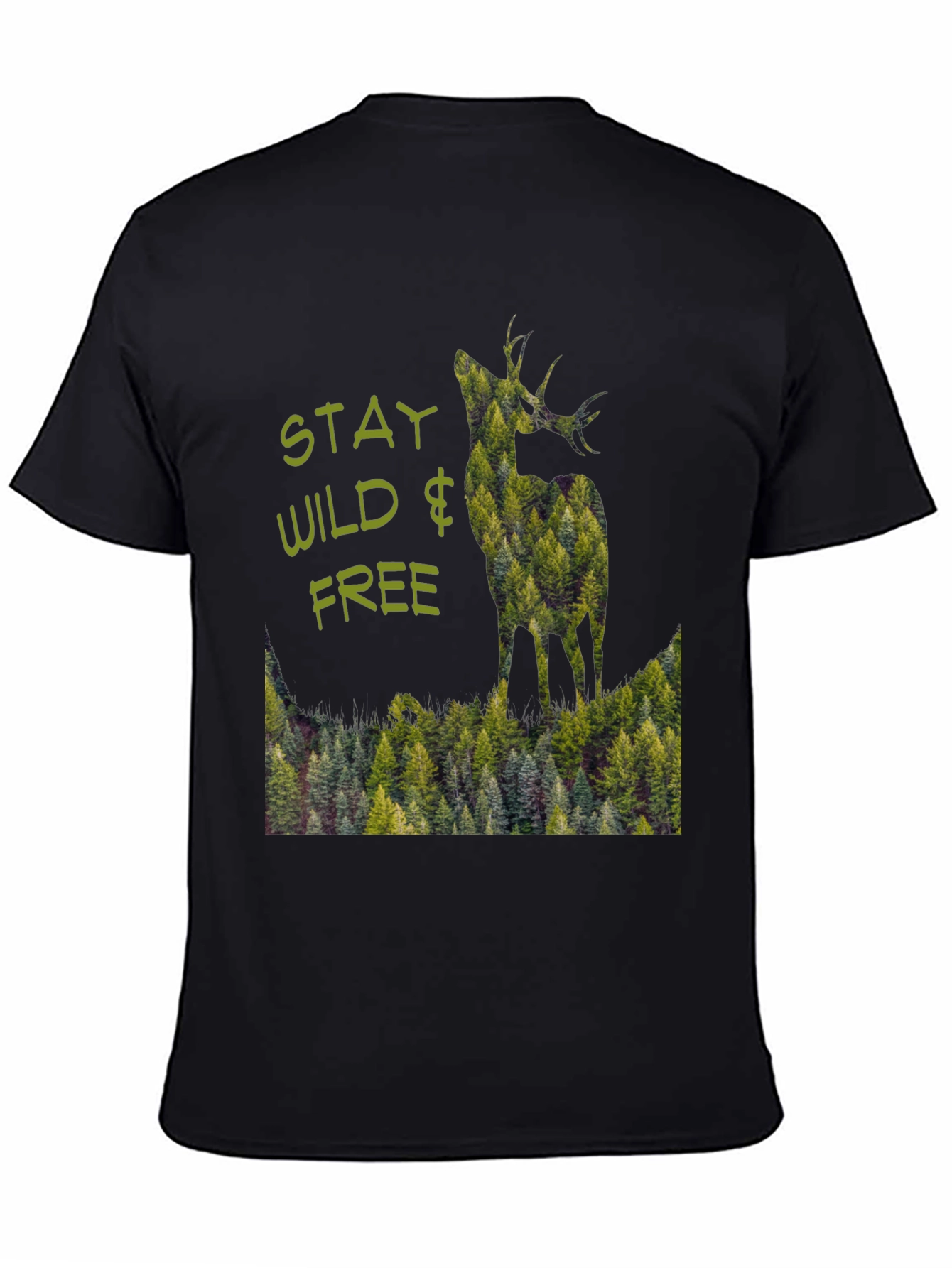Stay Wild & Free Deer Forest Graphic Tee