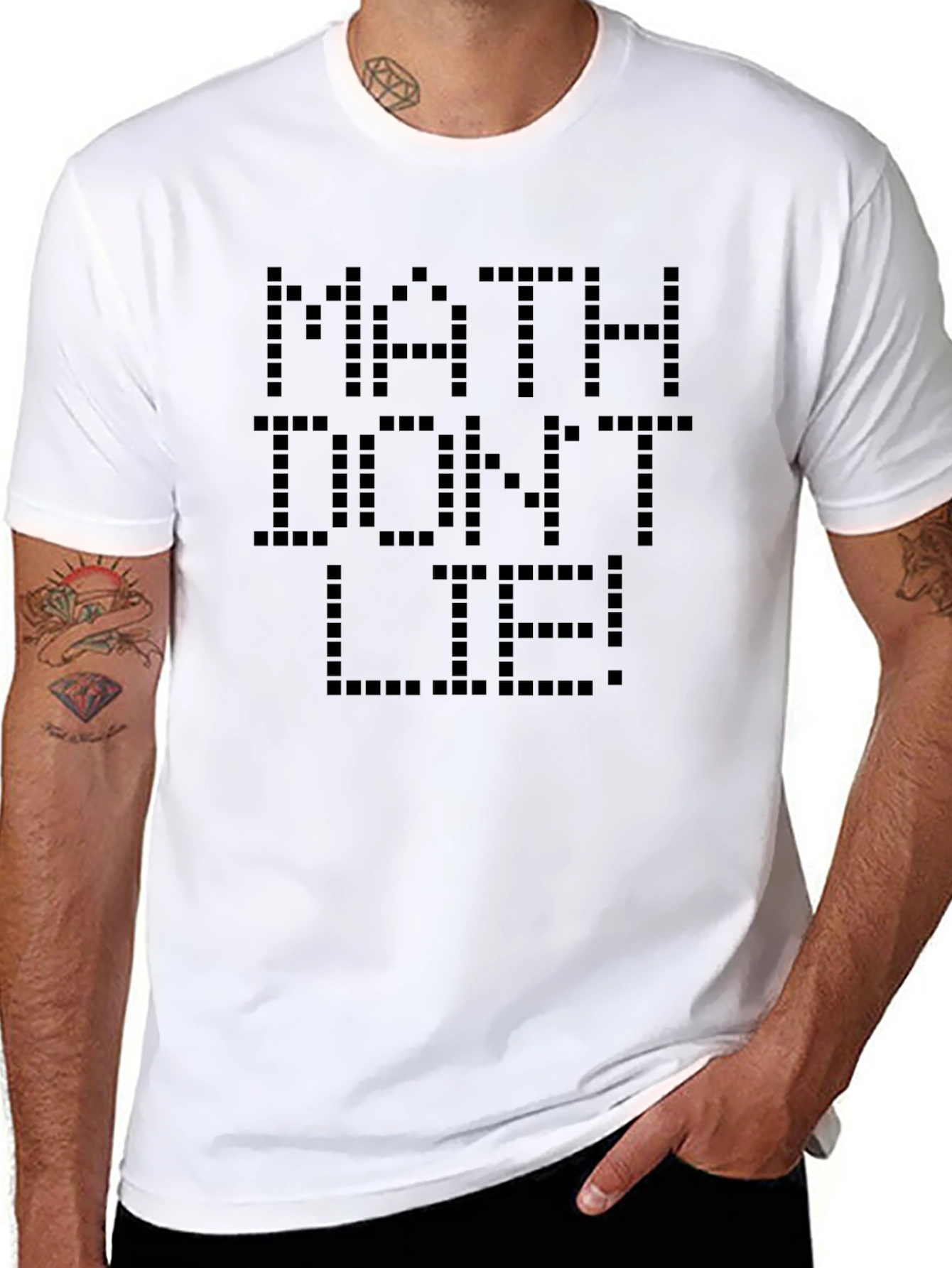 Math Dont Lie Black T-Shirt Pixelated Design