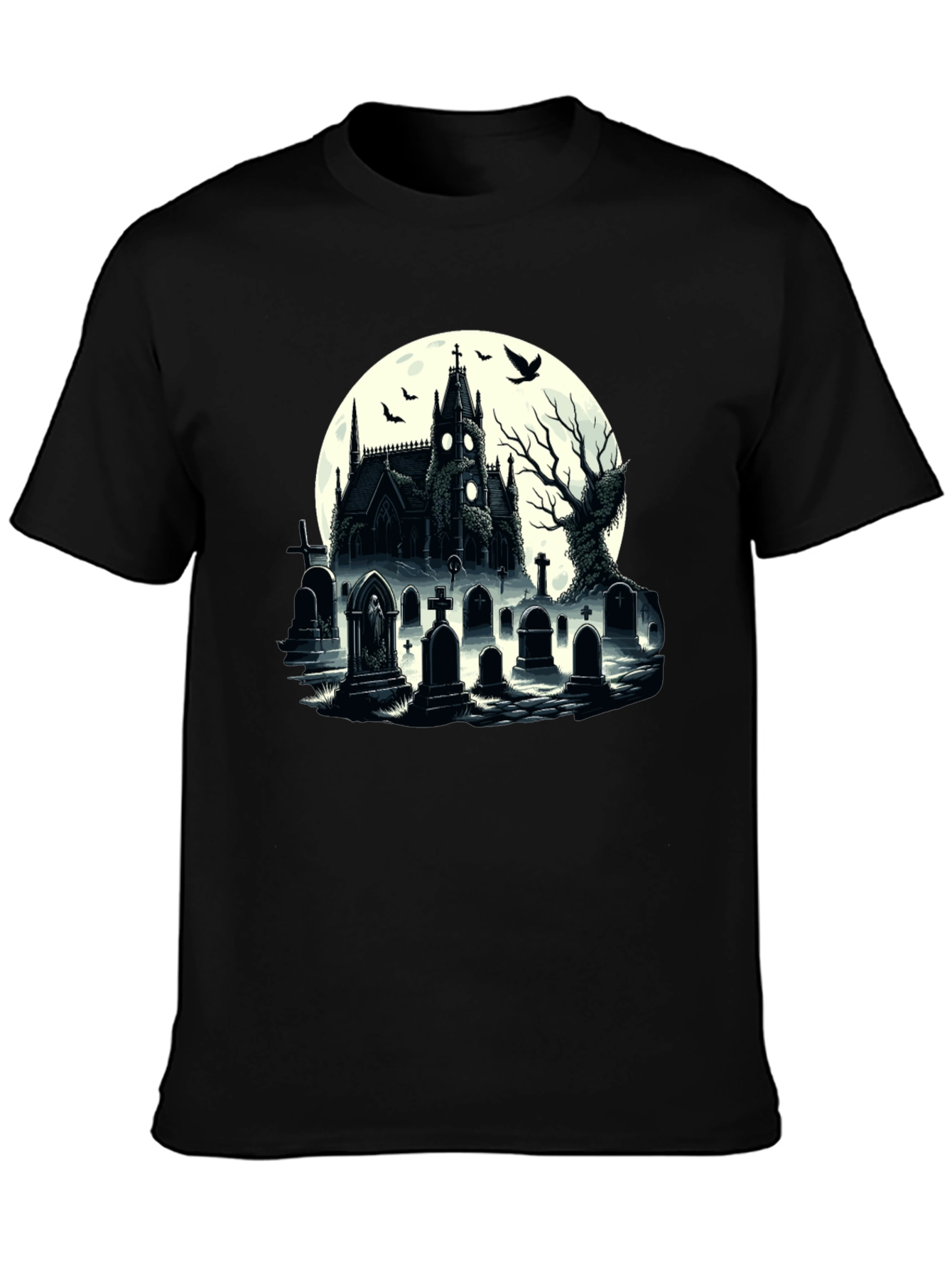 Haunted Graveyard Church T-Shirt