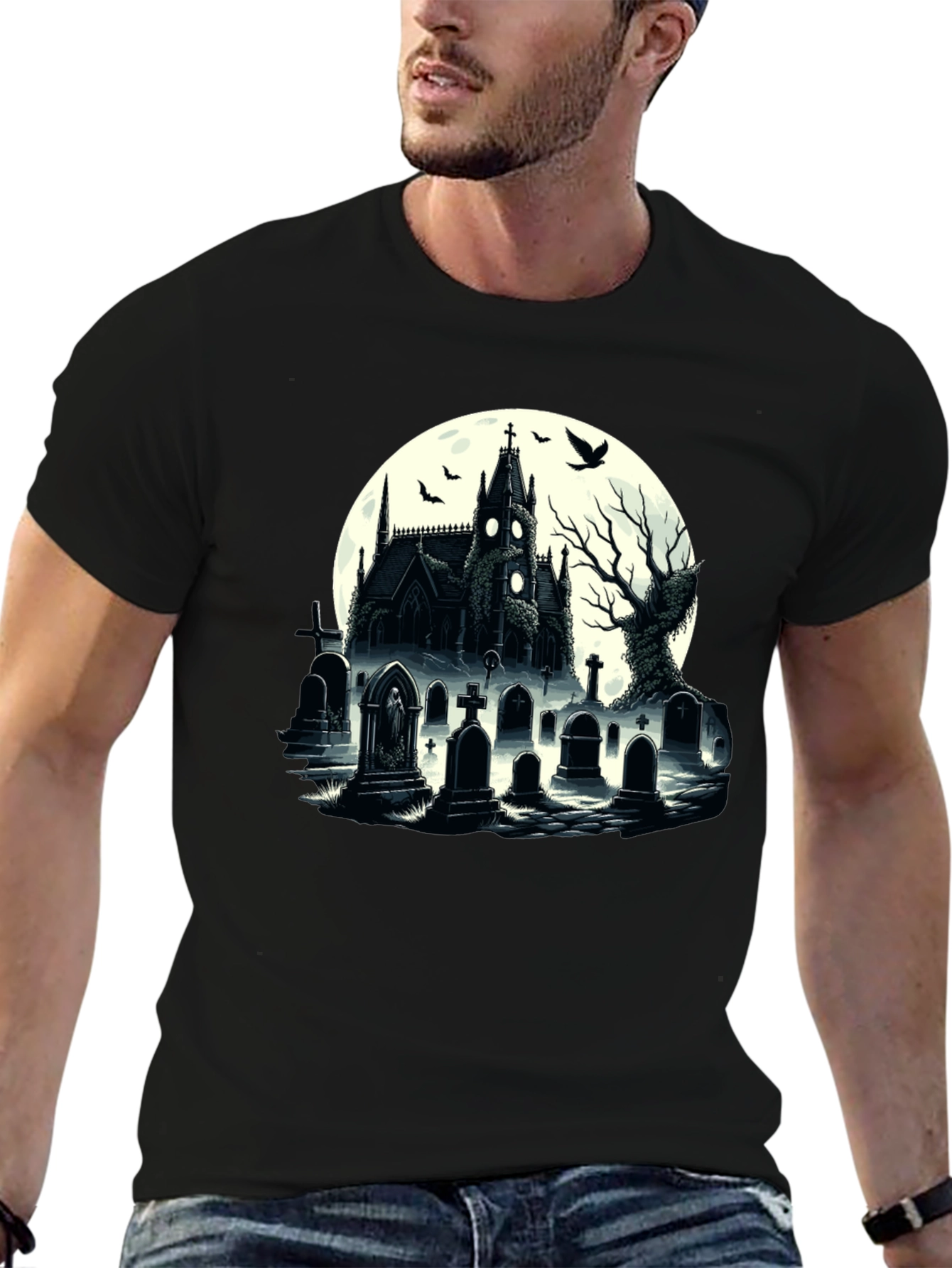 Haunted Graveyard Church T-Shirt