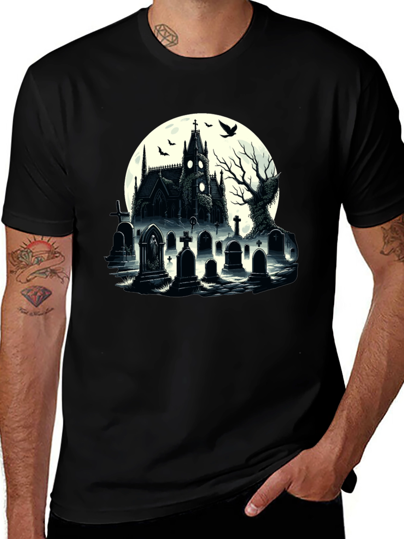 Haunted Graveyard Church T-Shirt