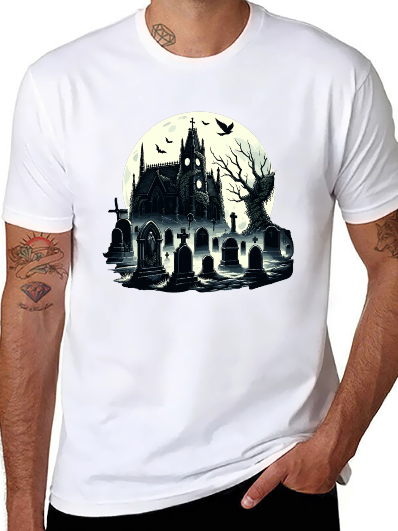 Haunted Graveyard Church T-Shirt
