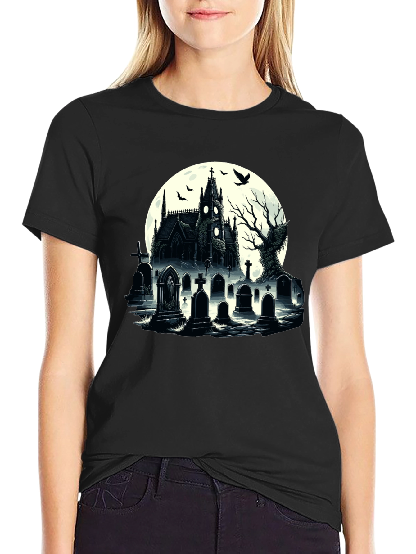 Haunted Graveyard Church T-Shirt
