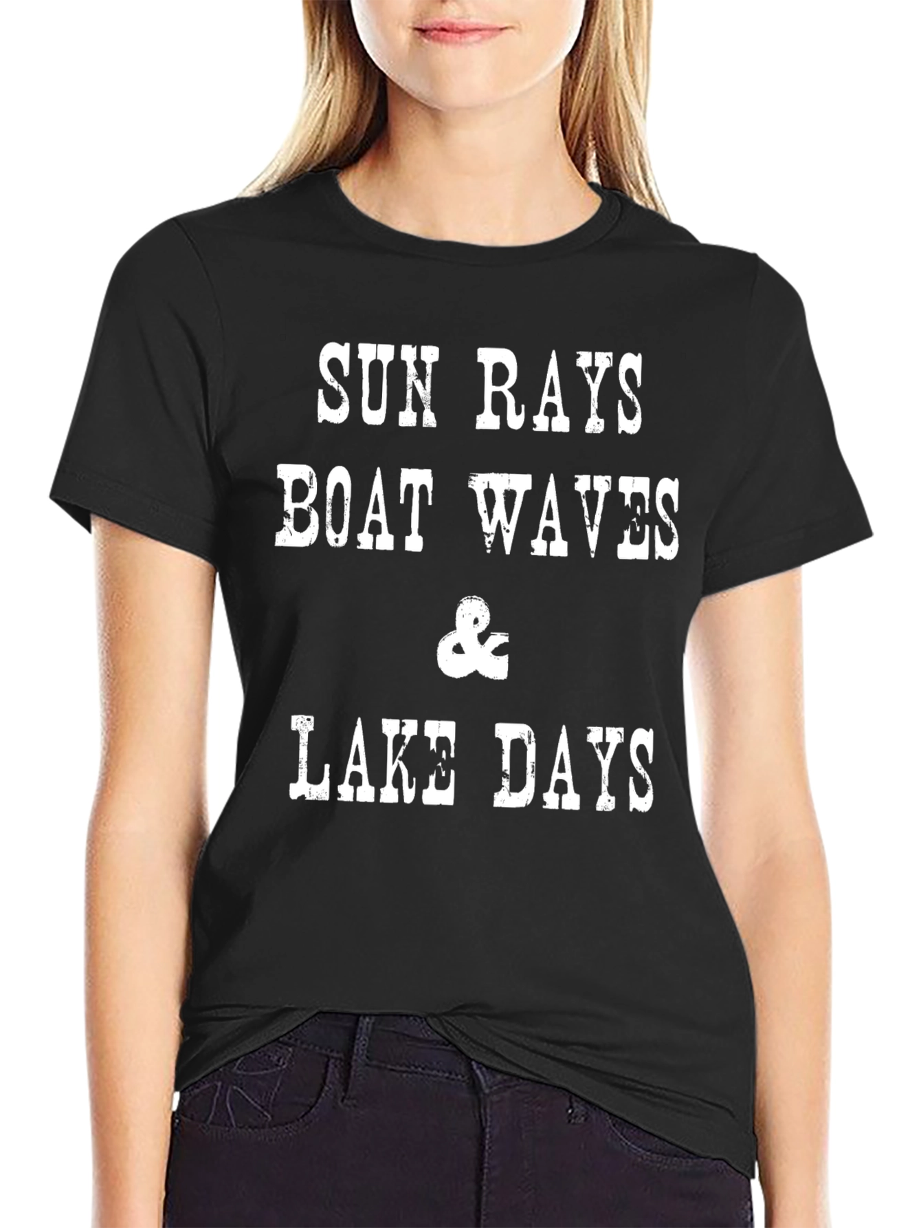 Sun Rays Boat Waves Lake Days T-Shirt