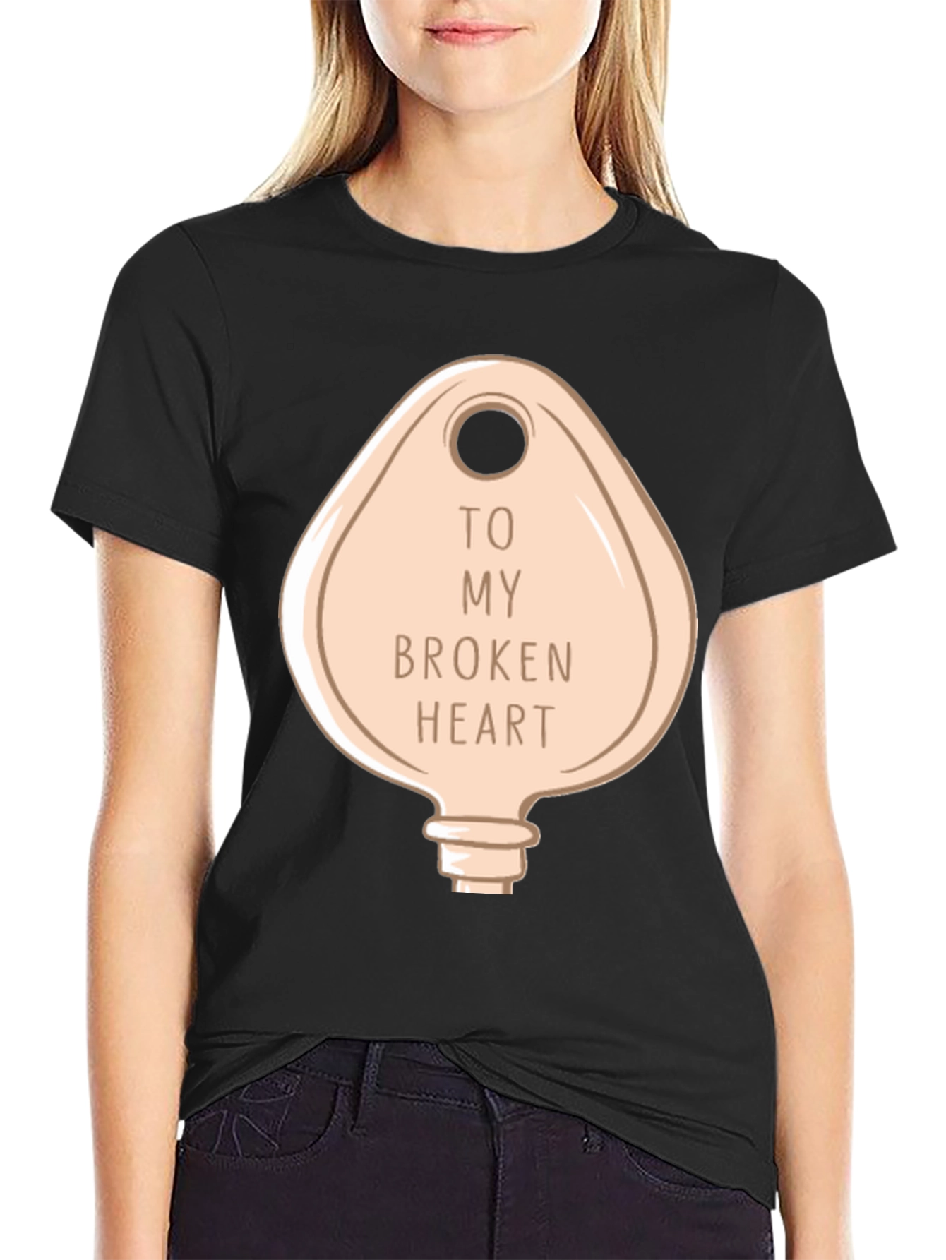 Key to My Broken Heart Graphic T-Shirt - Black