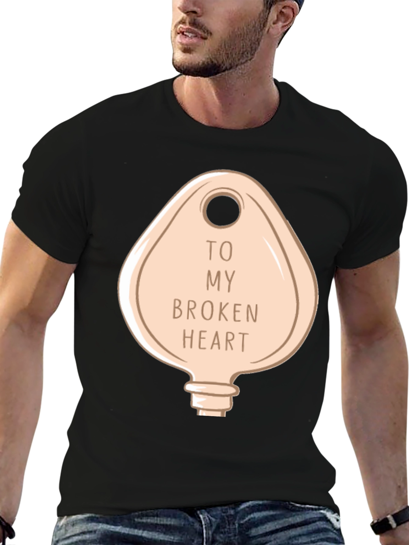 Key to My Broken Heart Graphic T-Shirt - Black