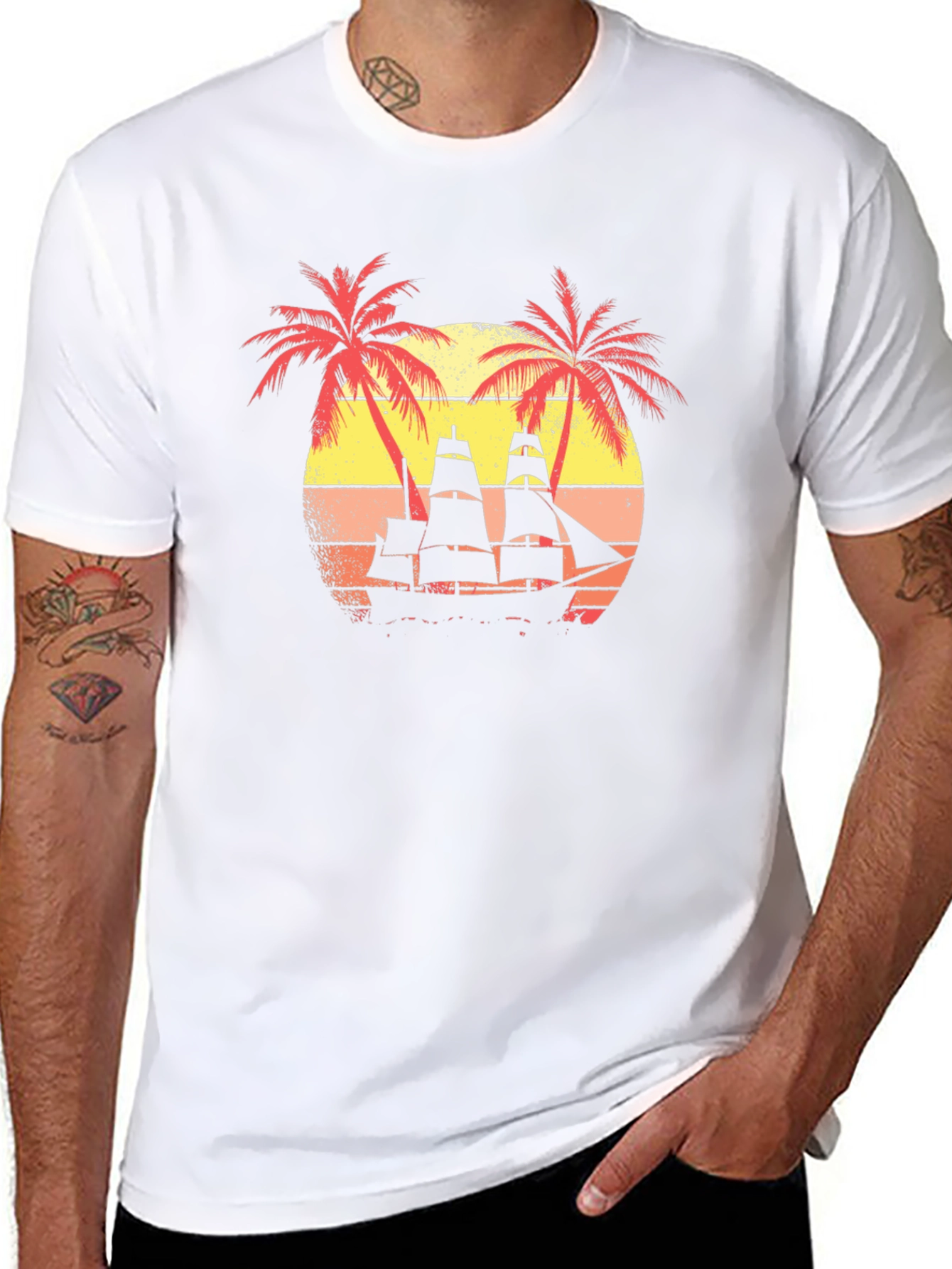 Retro Sunset Sailing T-Shirt