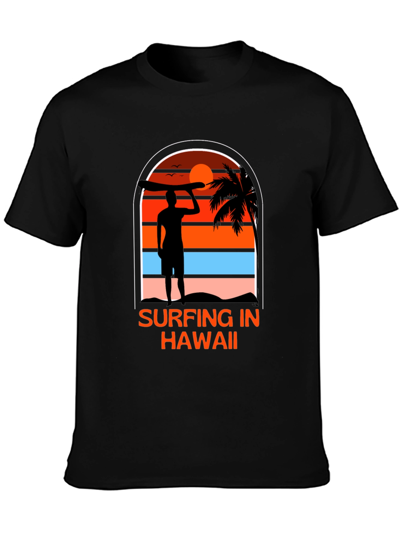 Surfing in Hawaii Graphic Tee