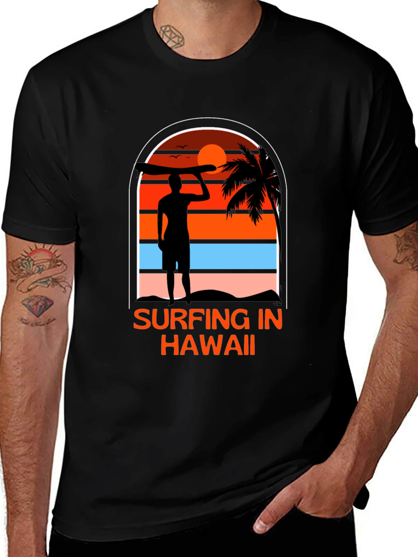 Surfing in Hawaii Graphic Tee