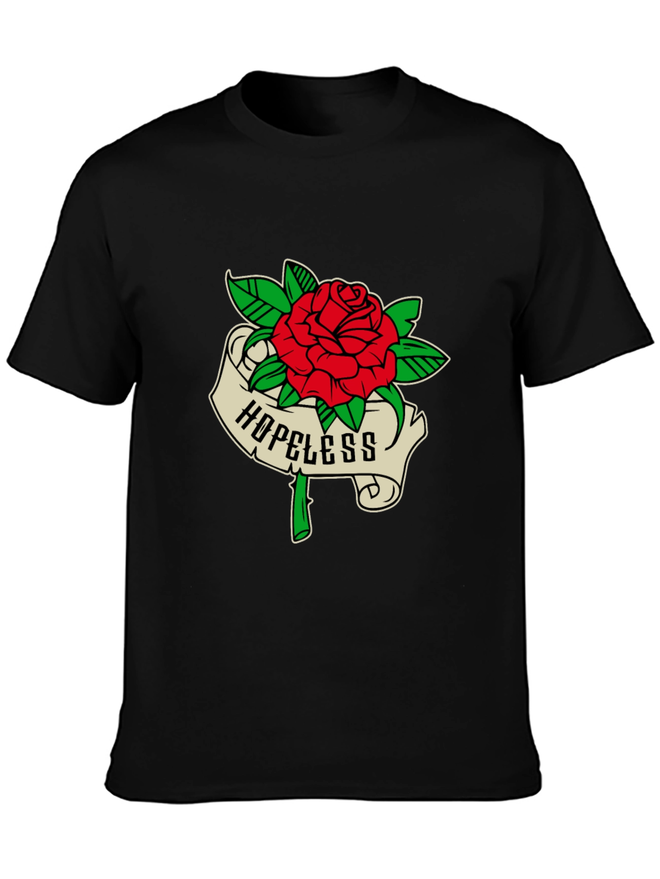 Hopeless Rose Graphic Tee - Black Casual Shirt