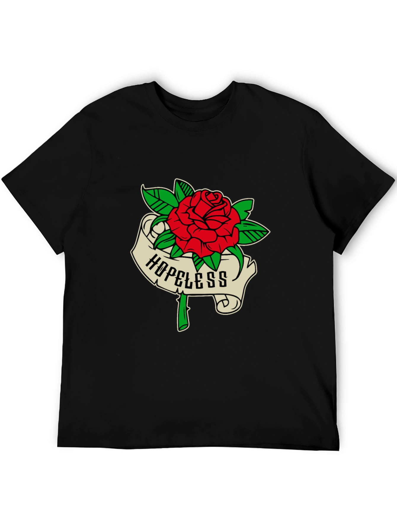 Hopeless Rose Graphic Tee - Black Casual Shirt