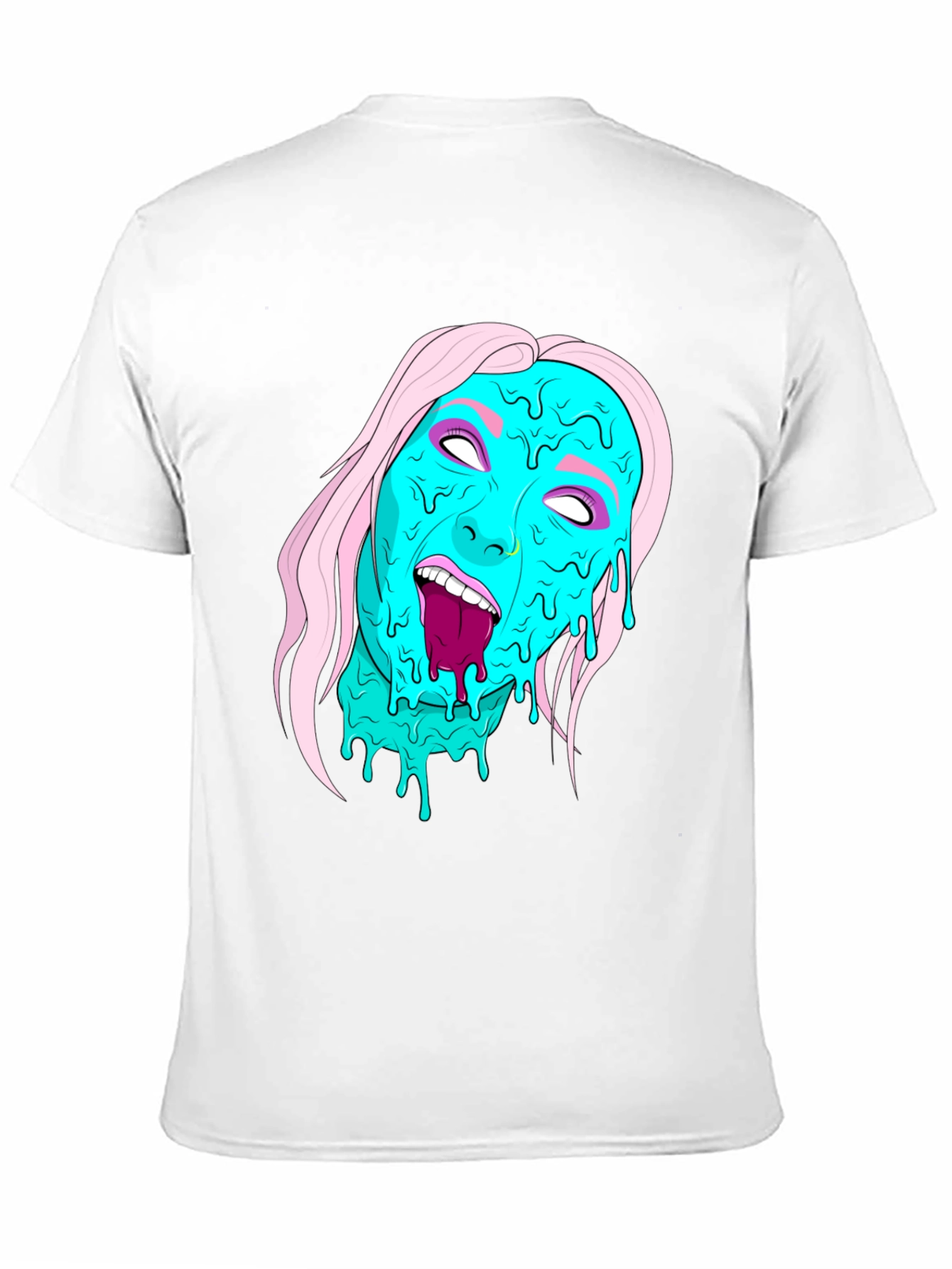 Melting Face Graphic Black T-Shirt