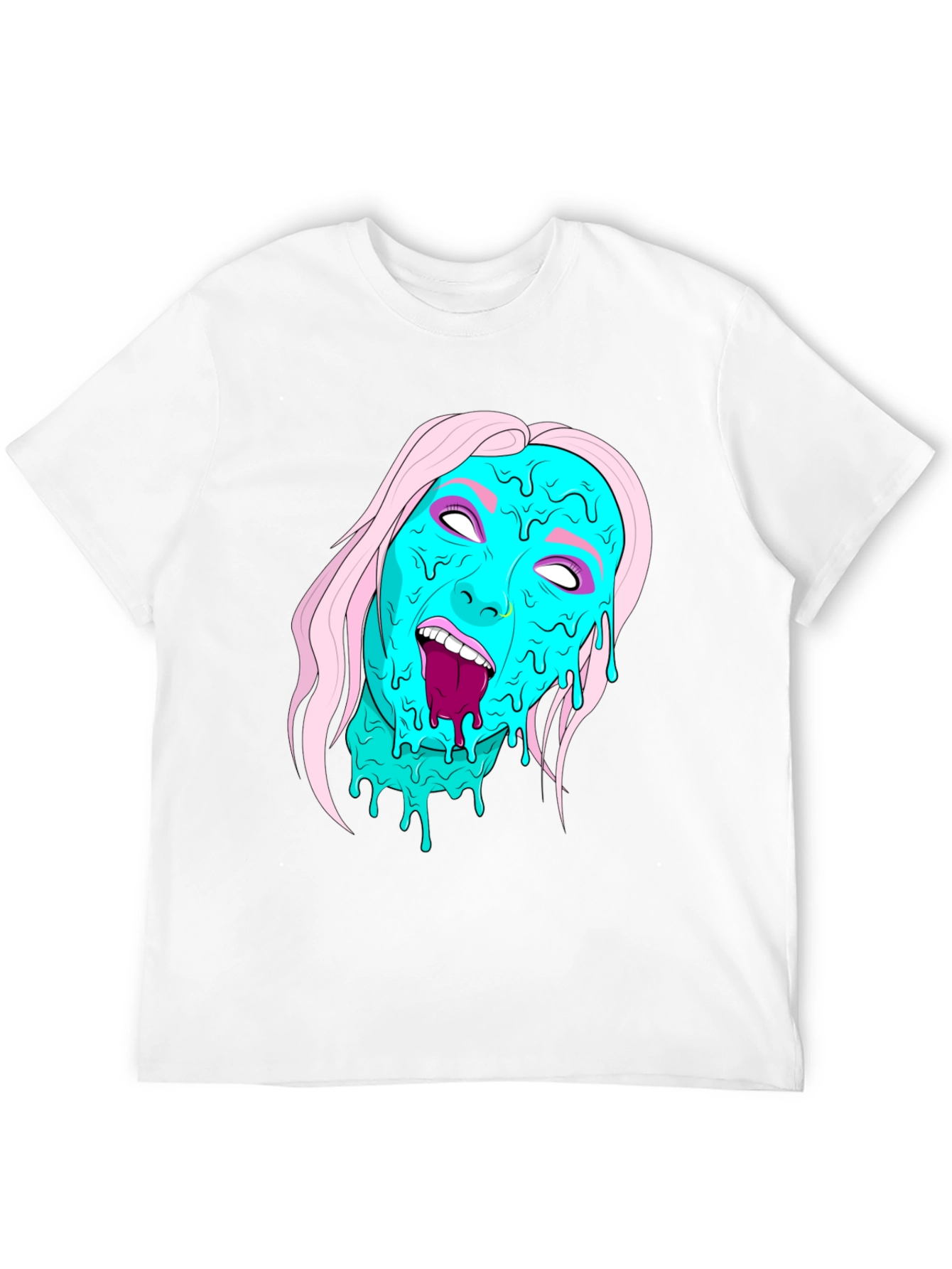 Melting Face Graphic Black T-Shirt