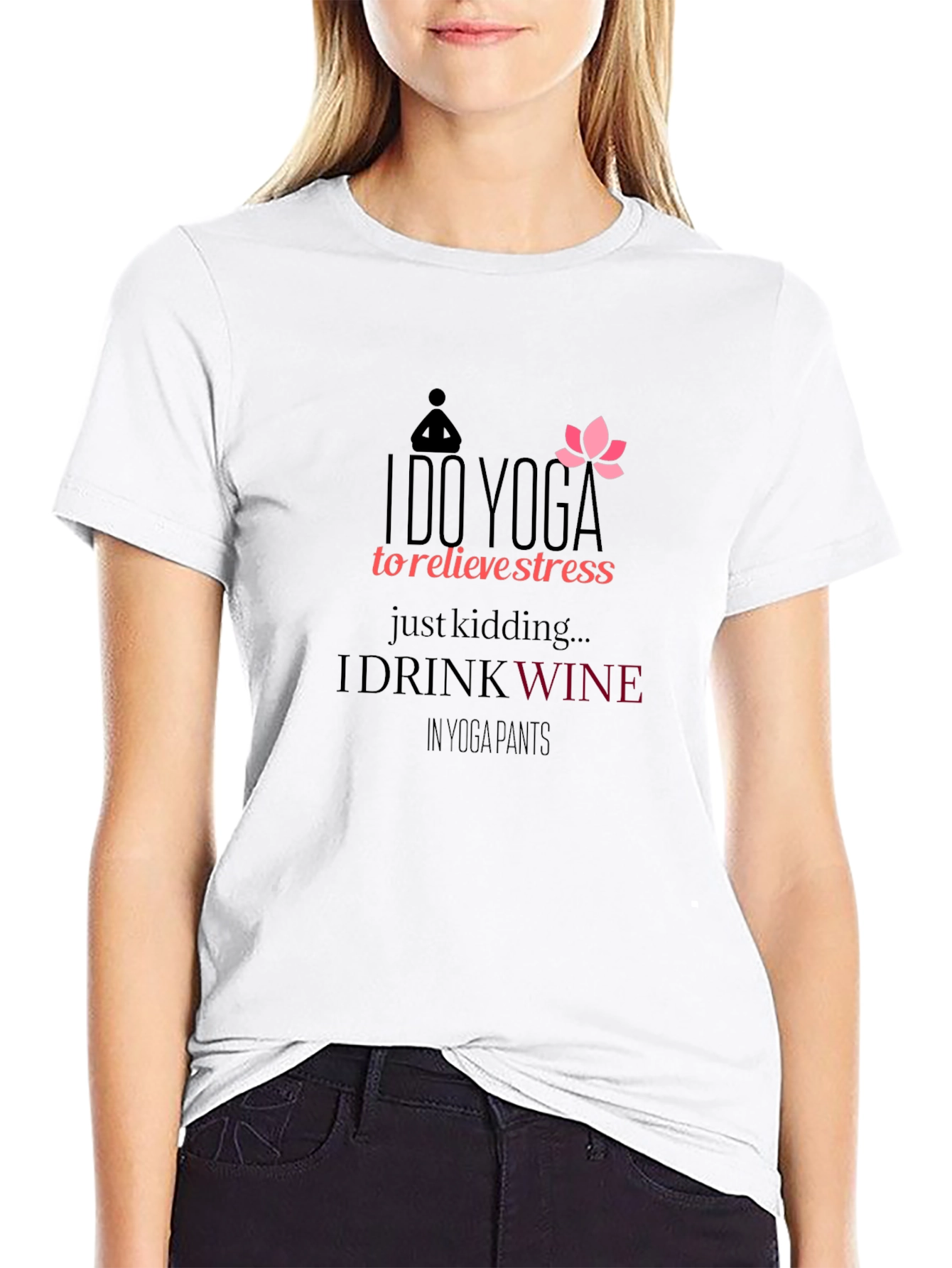 Yoga Wine Graphic Tee - Funny Workout Shirt