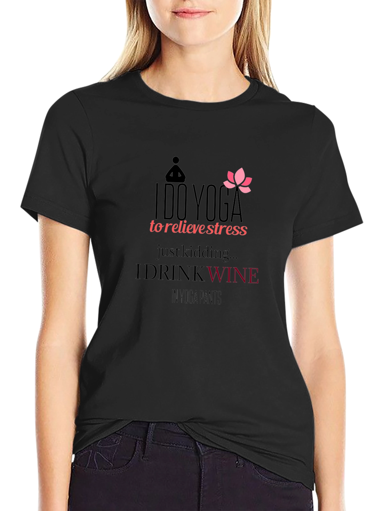 Yoga Wine Graphic Tee - Funny Workout Shirt