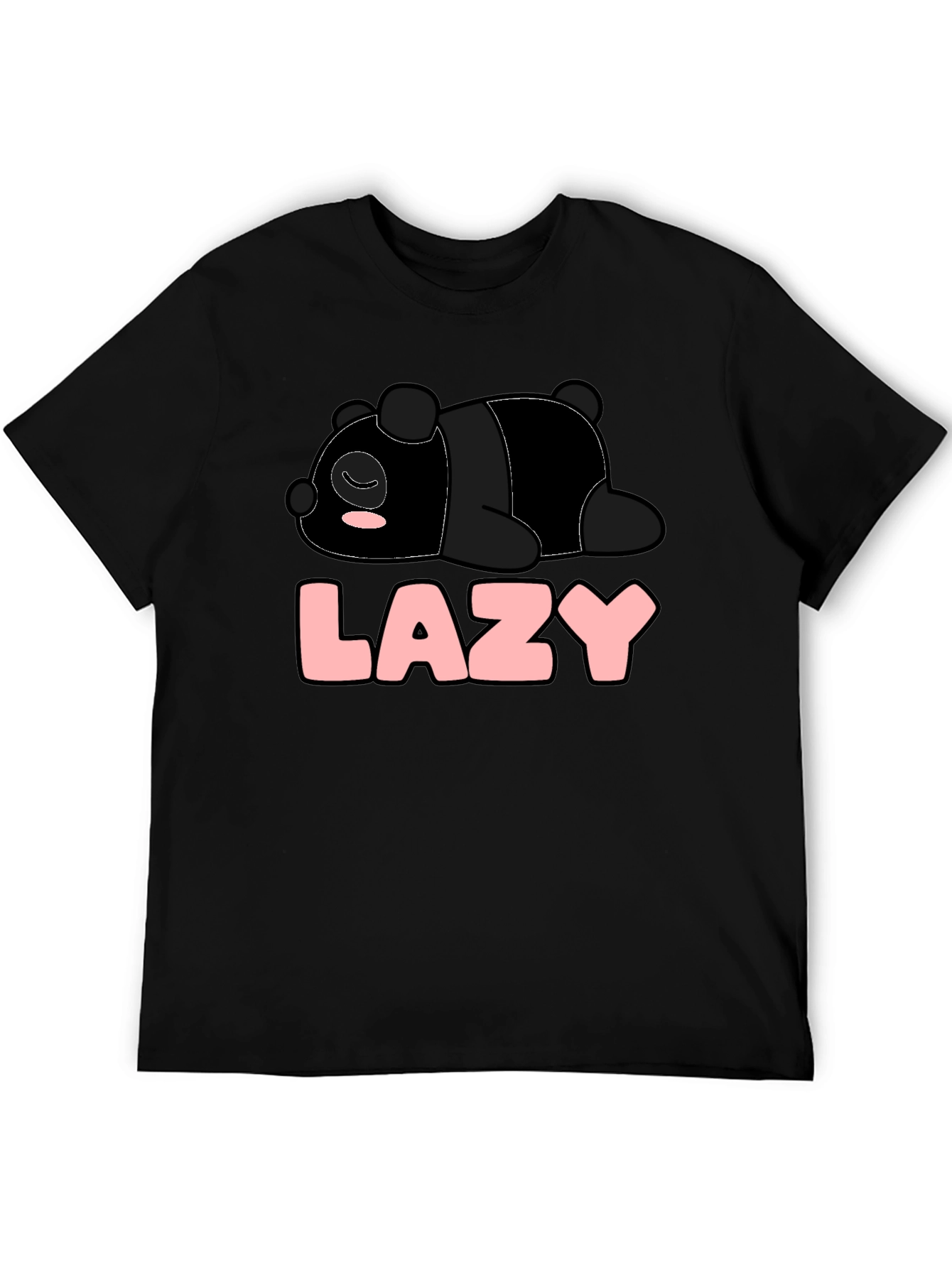 Lazy Panda Graphic Tee - Black