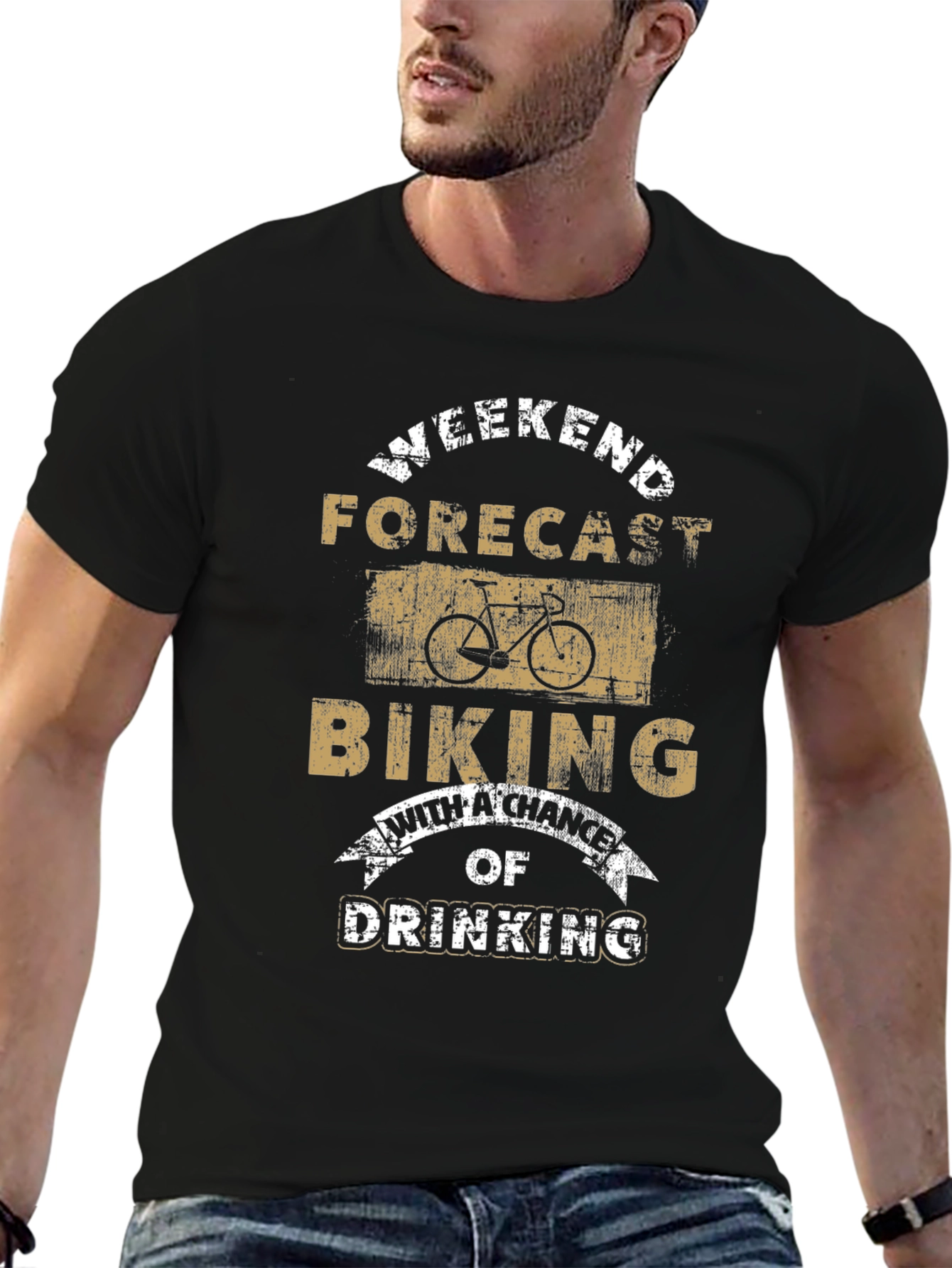 Weekend Forecast Biking T-Shirt