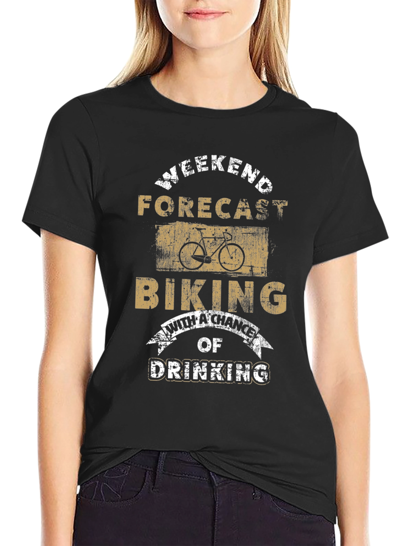 Weekend Forecast Biking T-Shirt