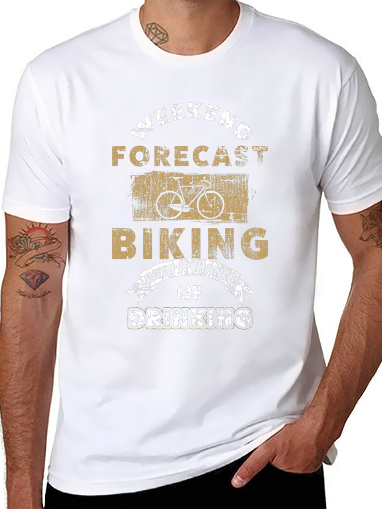 Weekend Forecast Biking T-Shirt