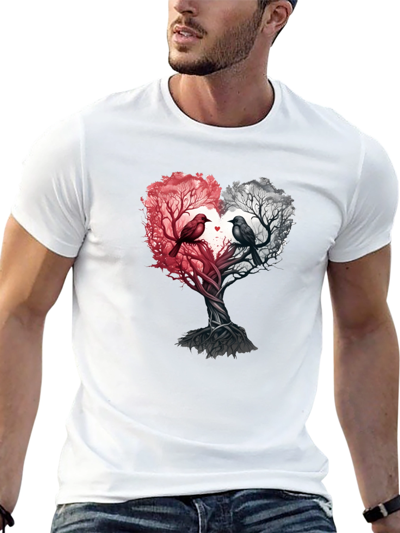 Heart Tree Birds Graphic Tee