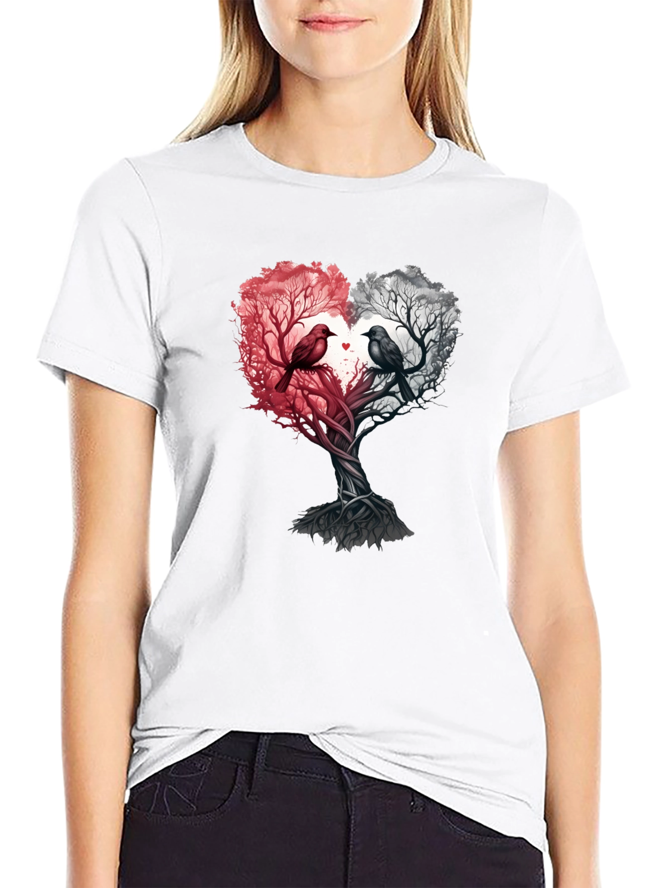 Heart Tree Birds Graphic Tee