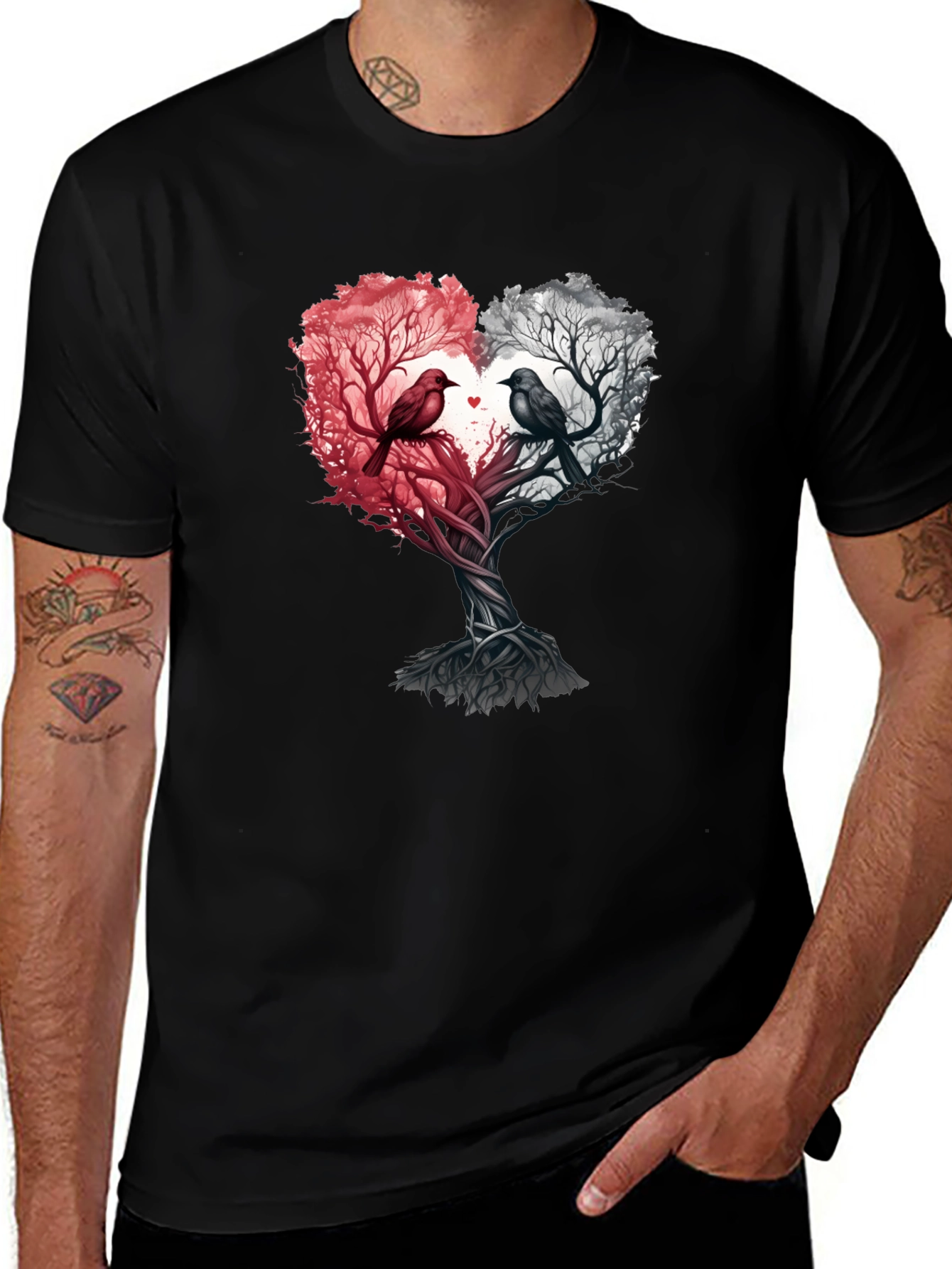 Heart Tree Birds Graphic Tee