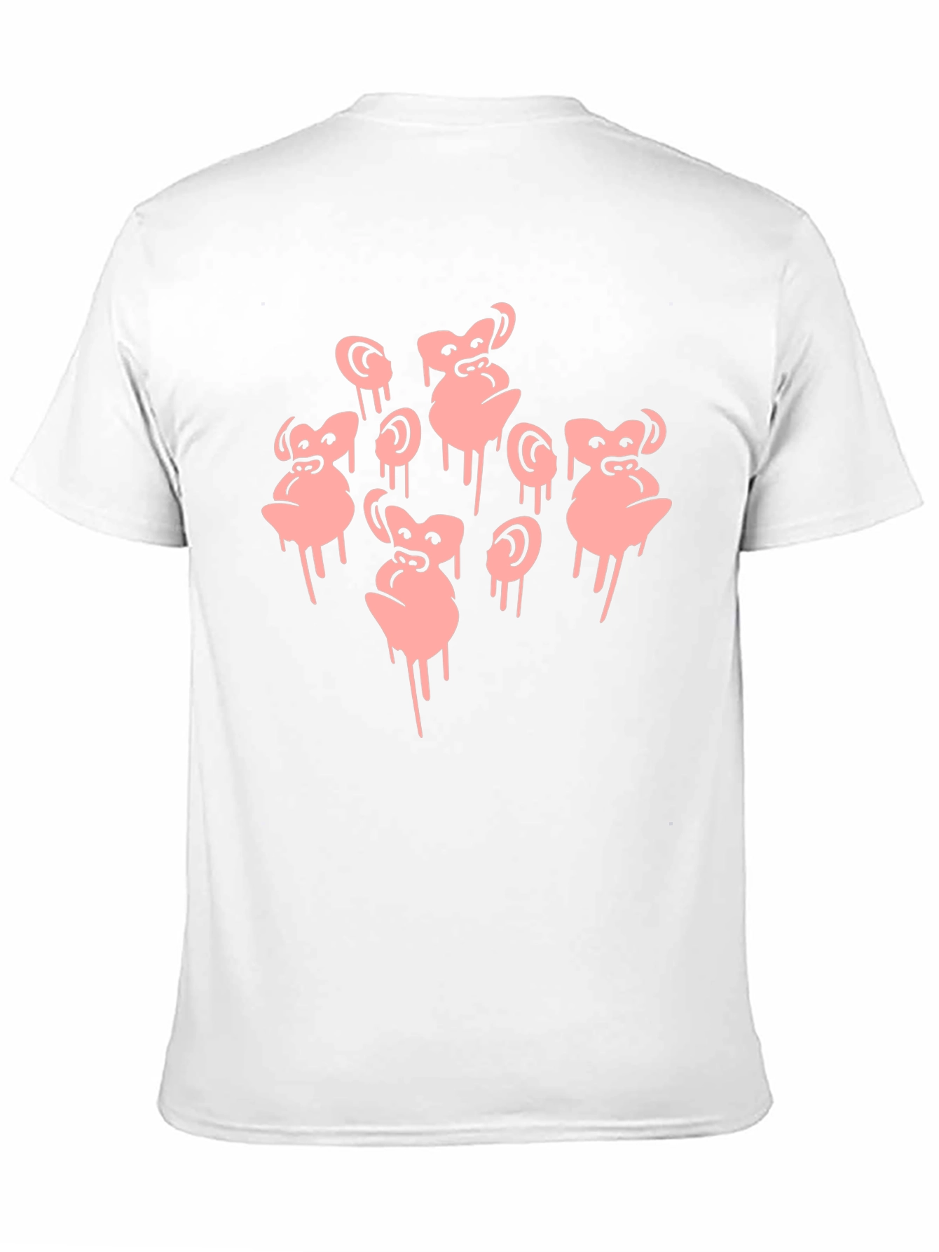 Monkey Faces Graphic Black T-Shirt