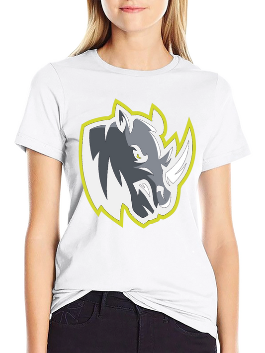 Rhino Graphic Tee - Black Crew Neck Comfort