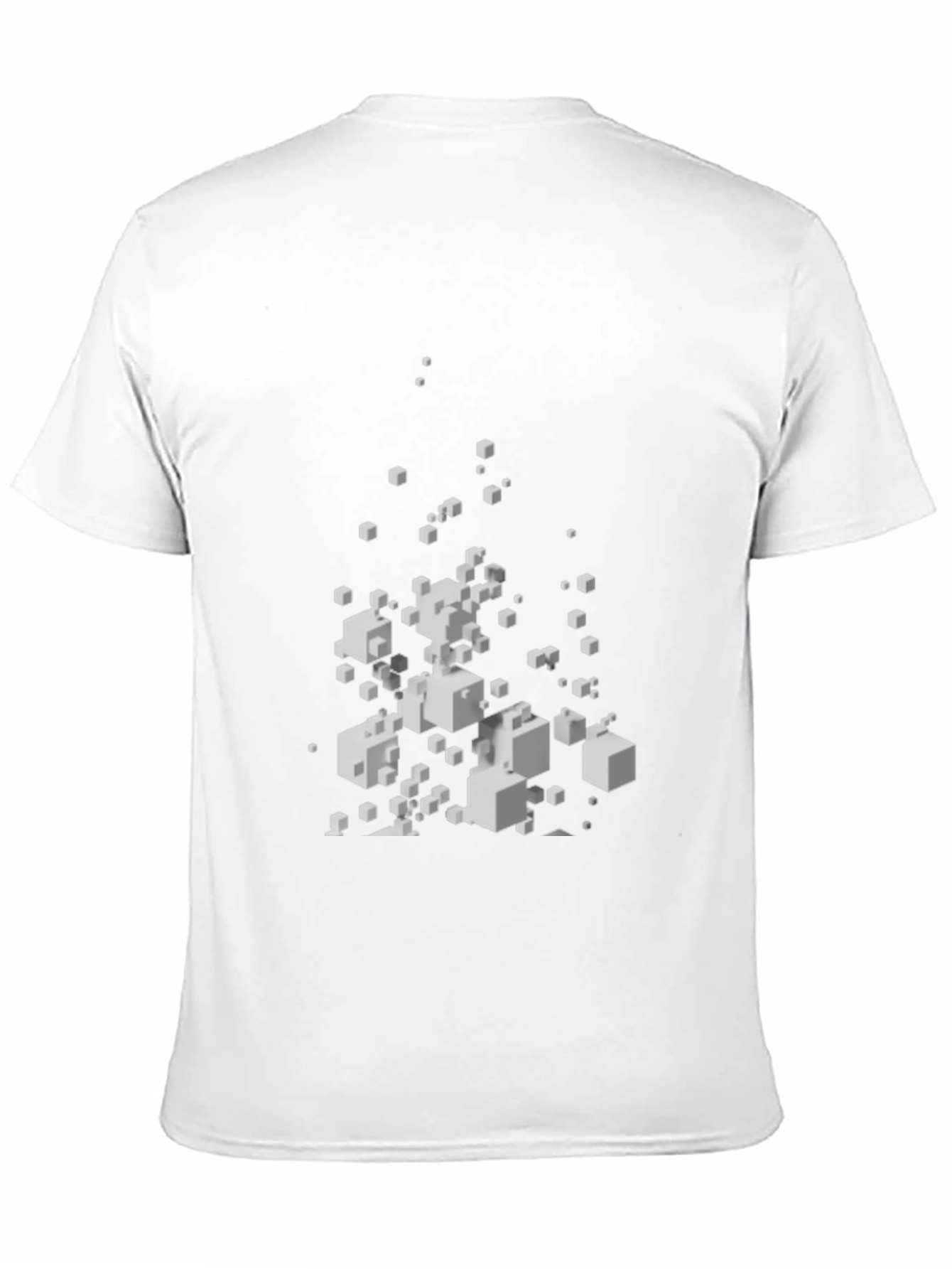 Abstract Cube Pattern Black T-Shirt