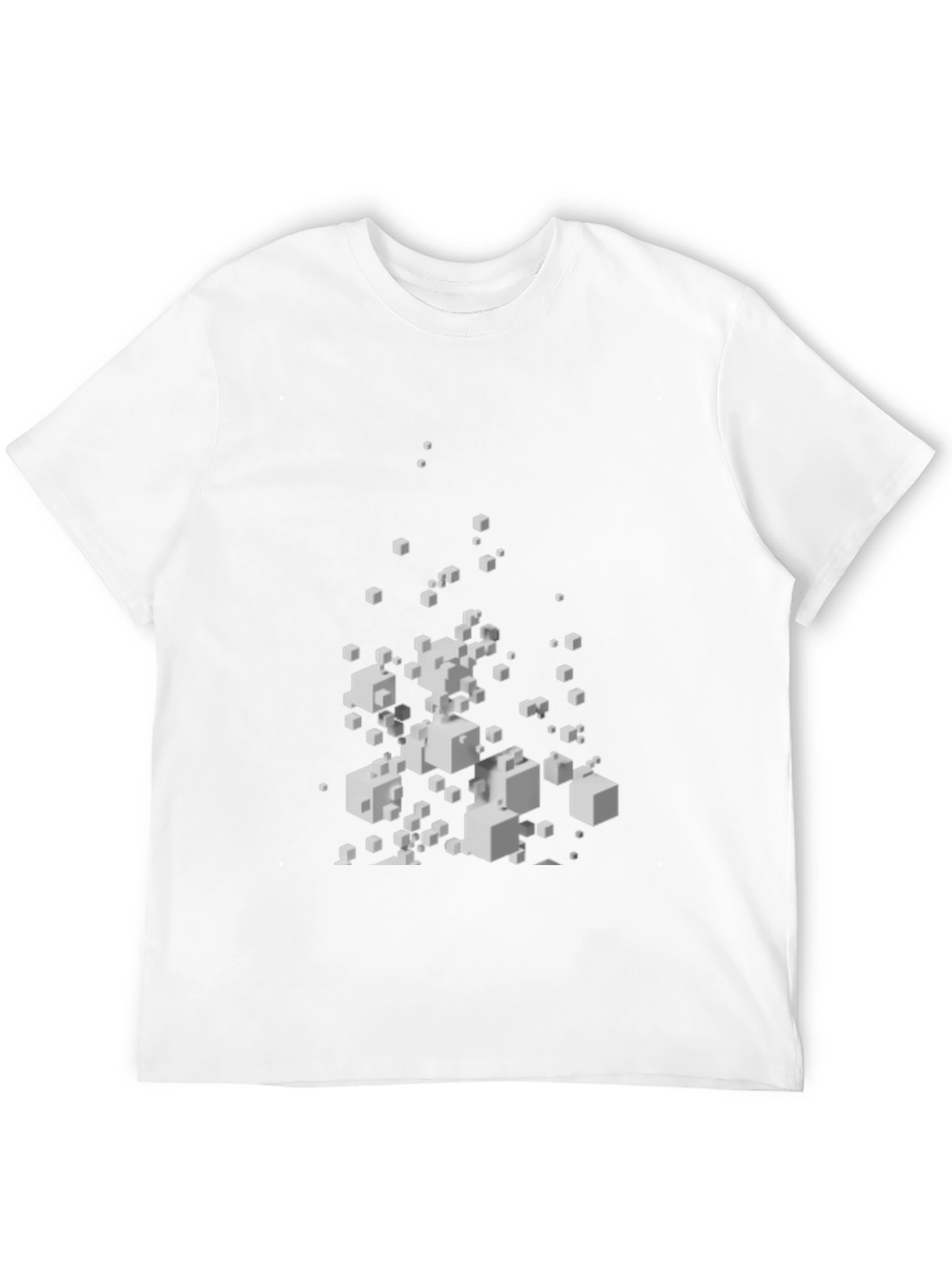 Abstract Cube Pattern Black T-Shirt