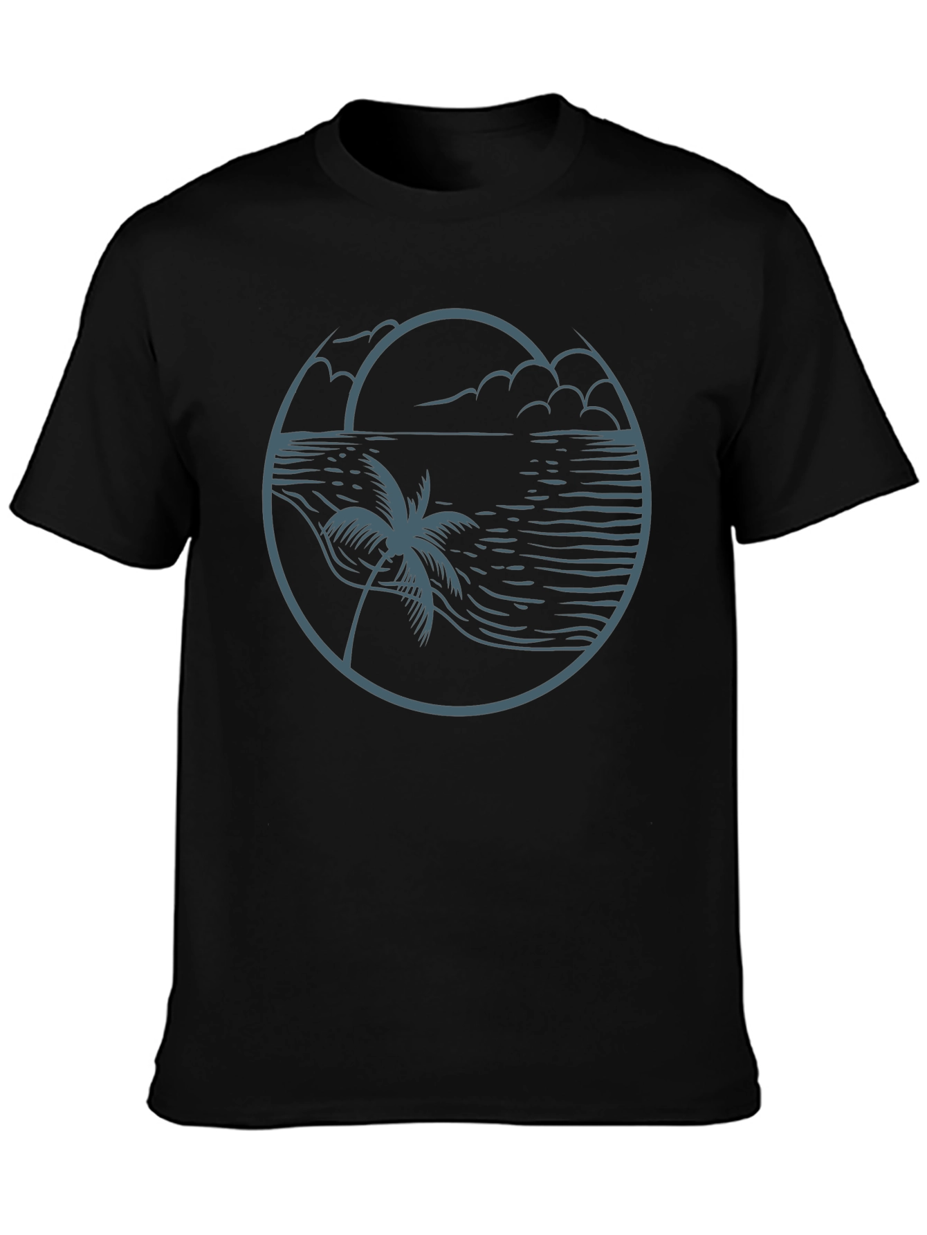 Beach Scene Graphic Tee - Relaxed Style