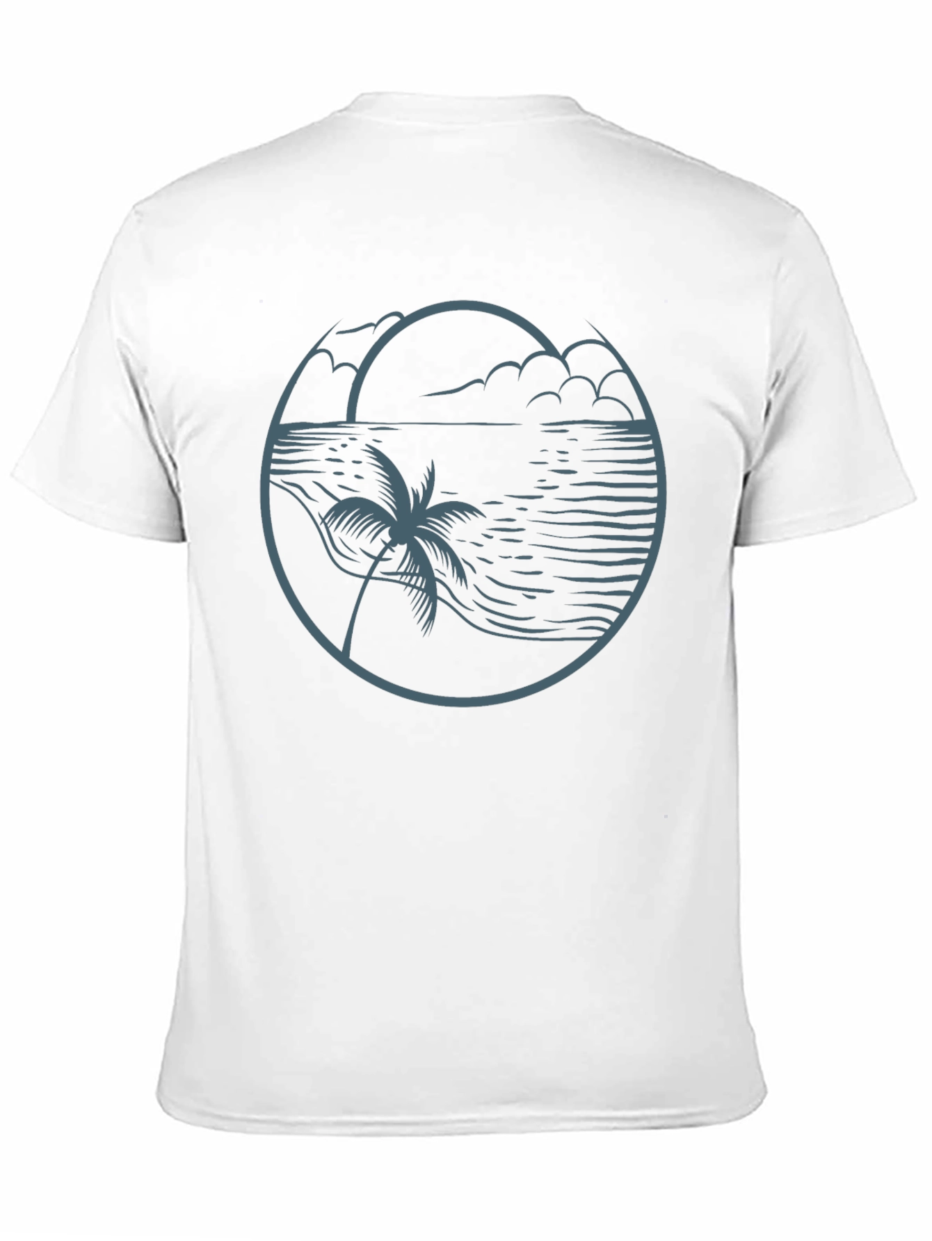 Beach Scene Graphic Tee - Relaxed Style