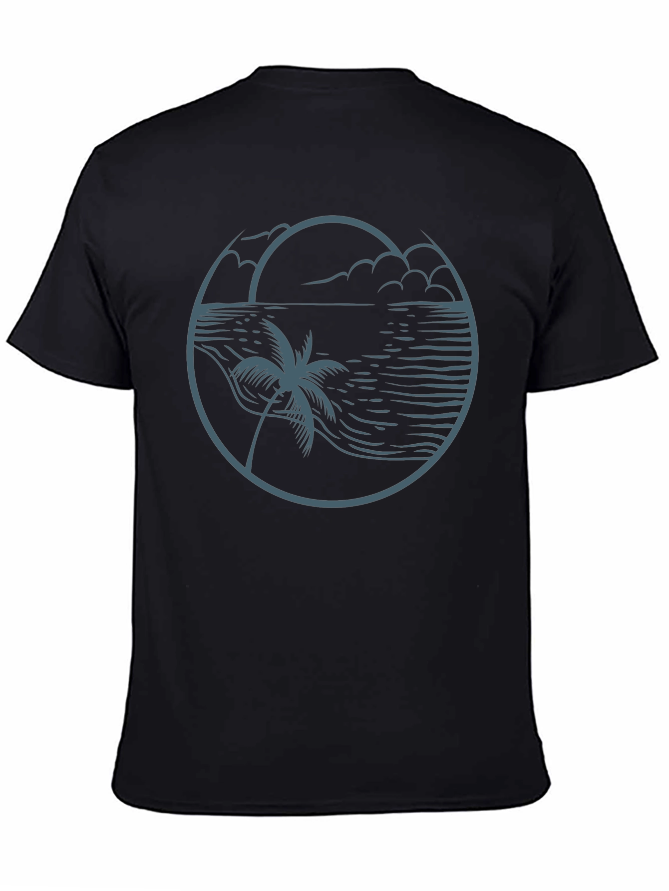 Beach Scene Graphic Tee - Relaxed Style