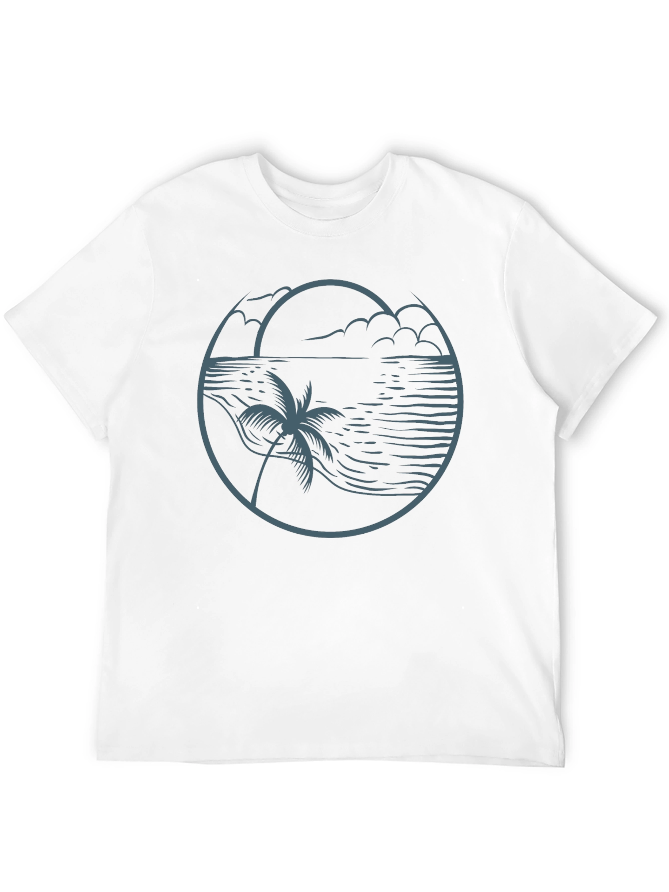 Beach Scene Graphic Tee - Relaxed Style