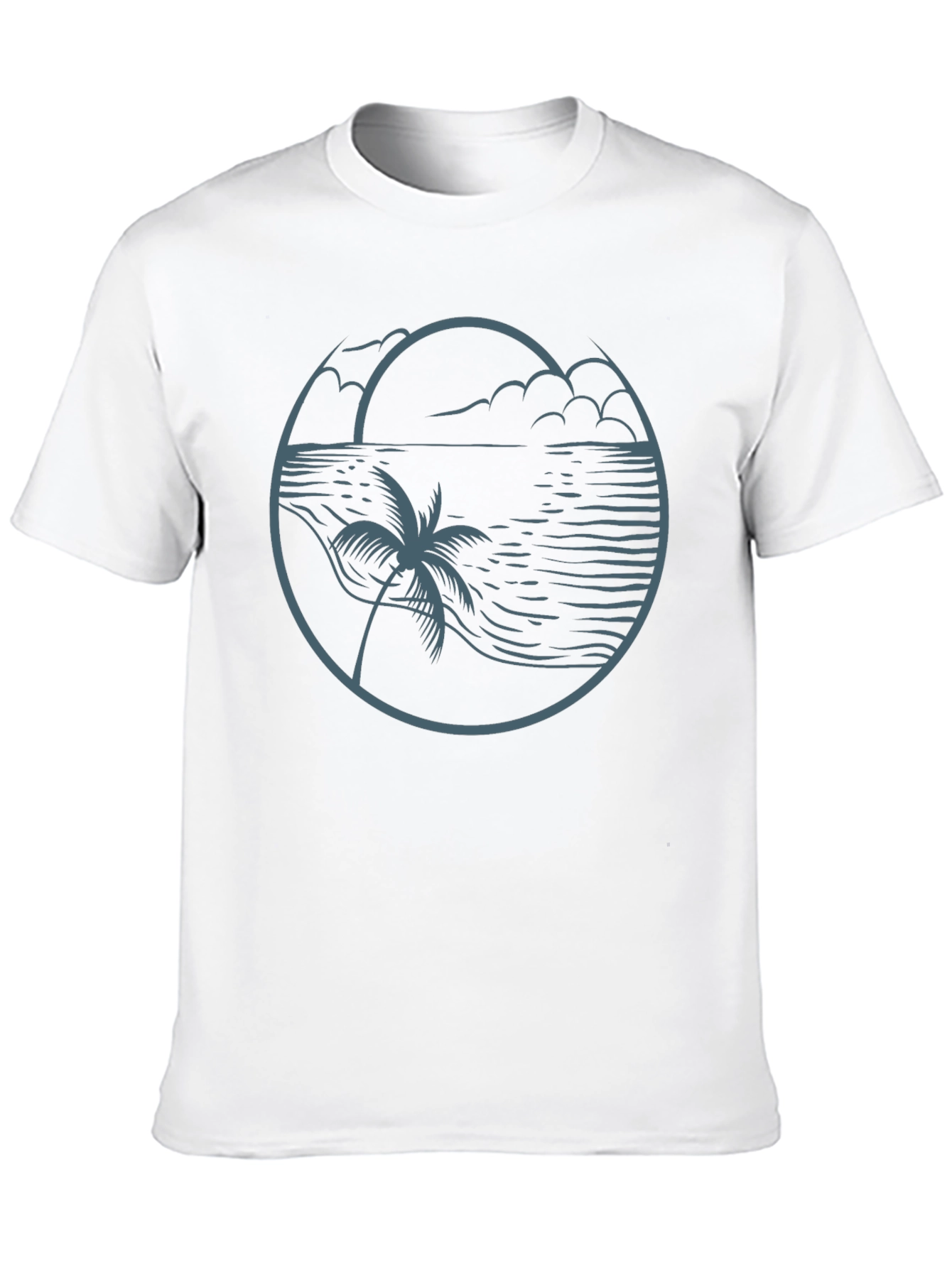 Beach Scene Graphic Tee - Relaxed Style