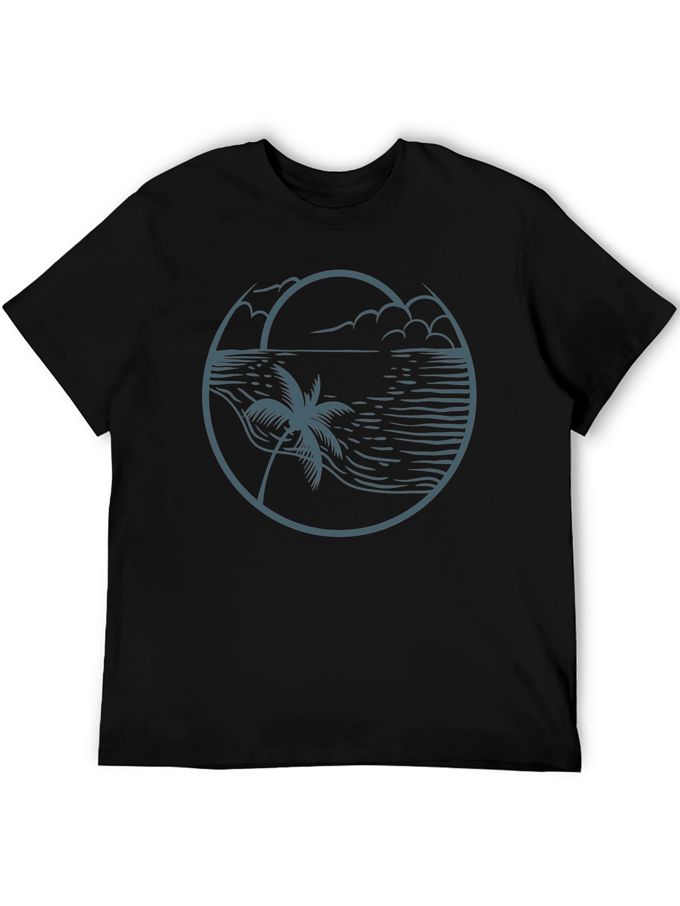 Beach Scene Graphic Tee - Relaxed Style