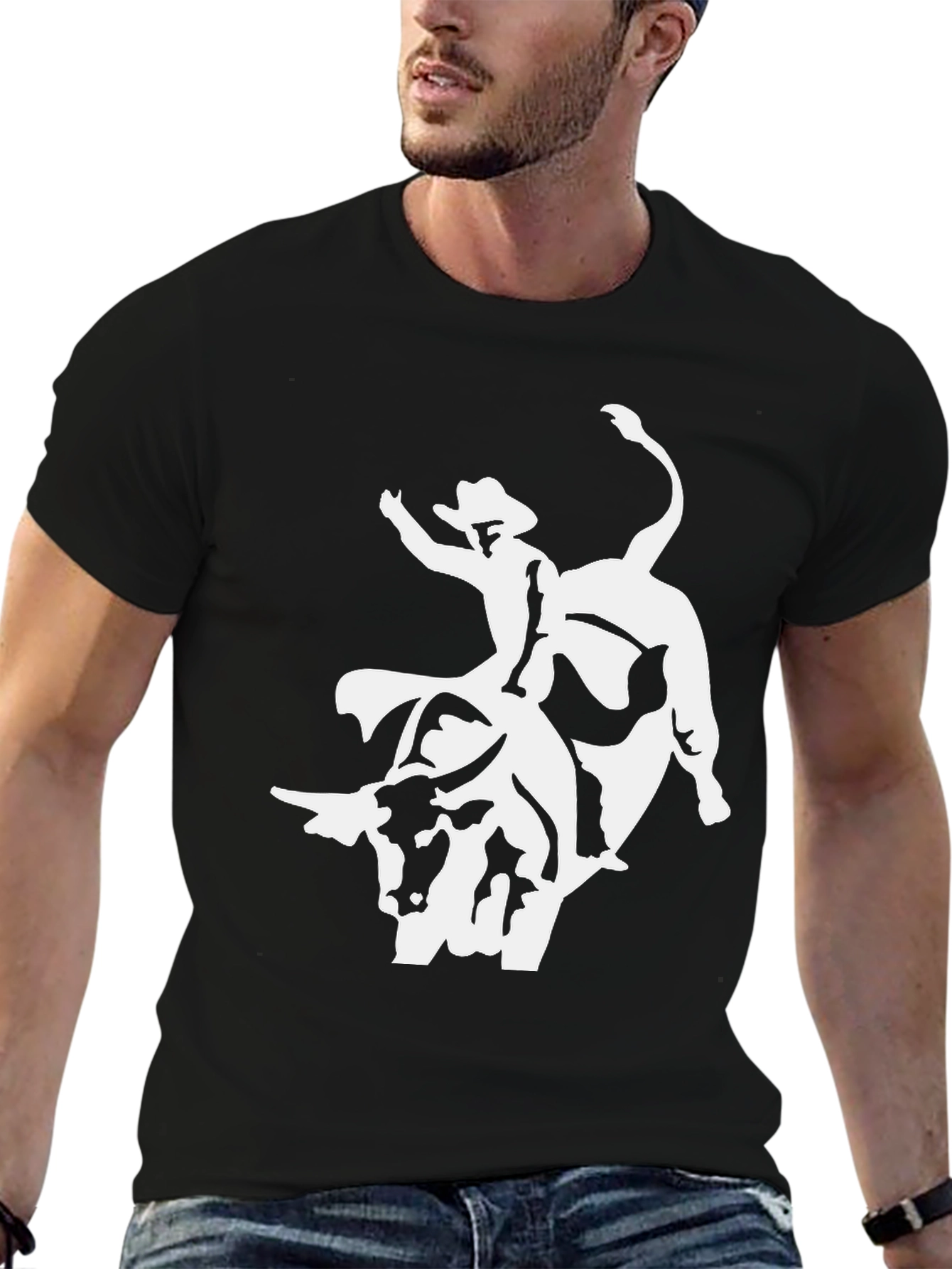 Black Bull Rider Graphic Tee