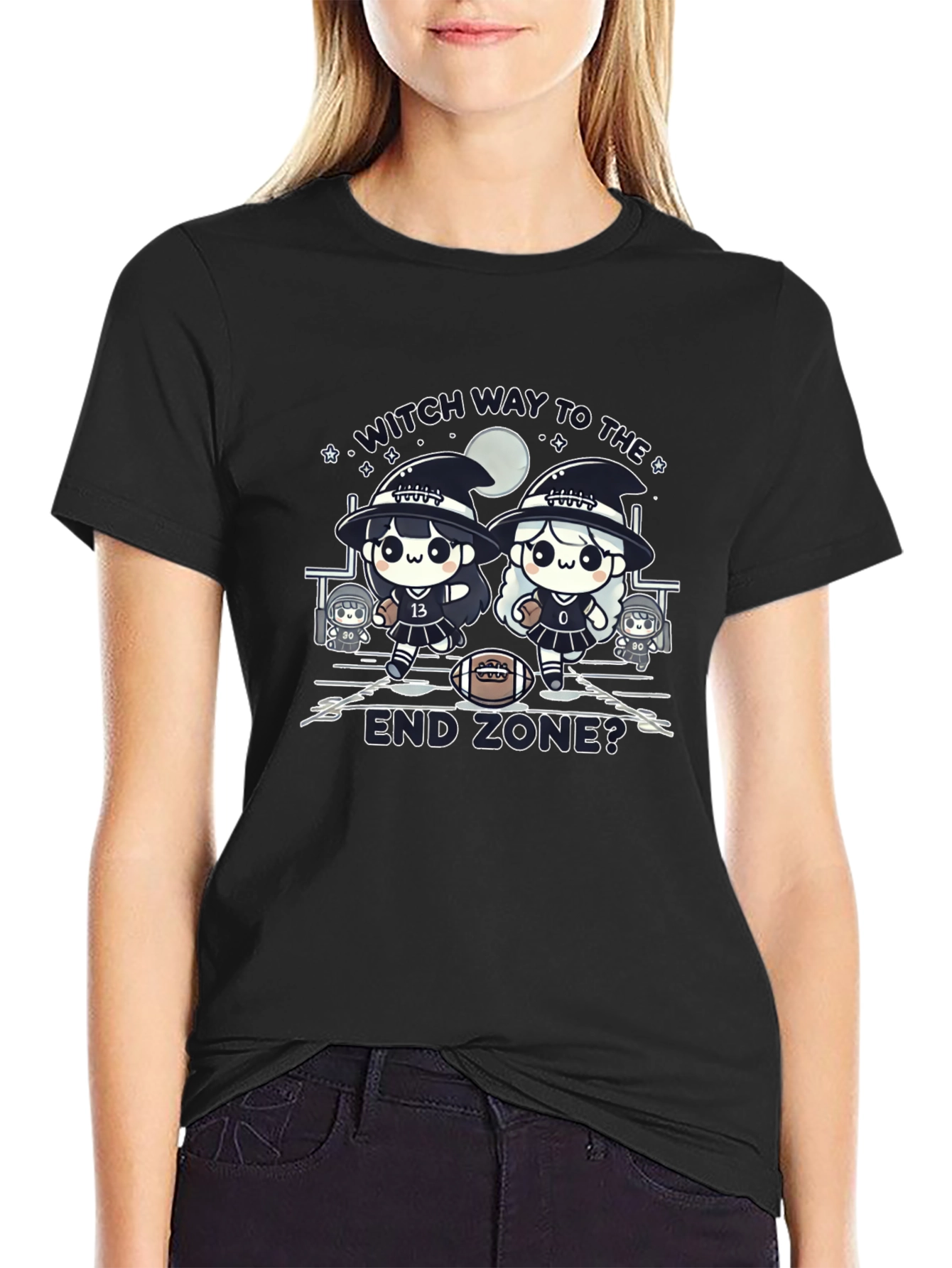 Witch Way to The End Zone Football T-Shirt
