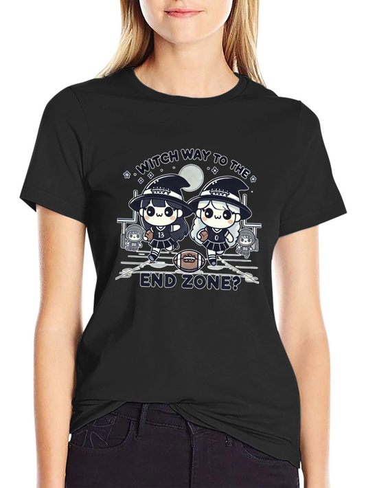 Witch Way to The End Zone Football T-Shirt