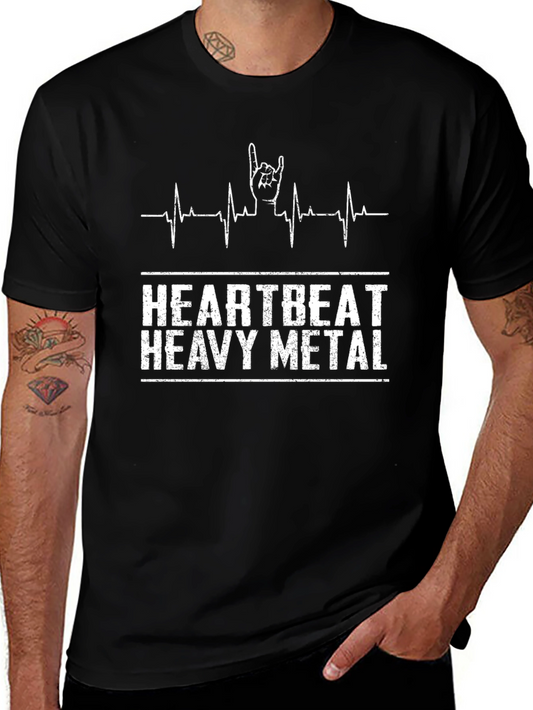 Heartbeat Heavy Metal Black T-Shirt
