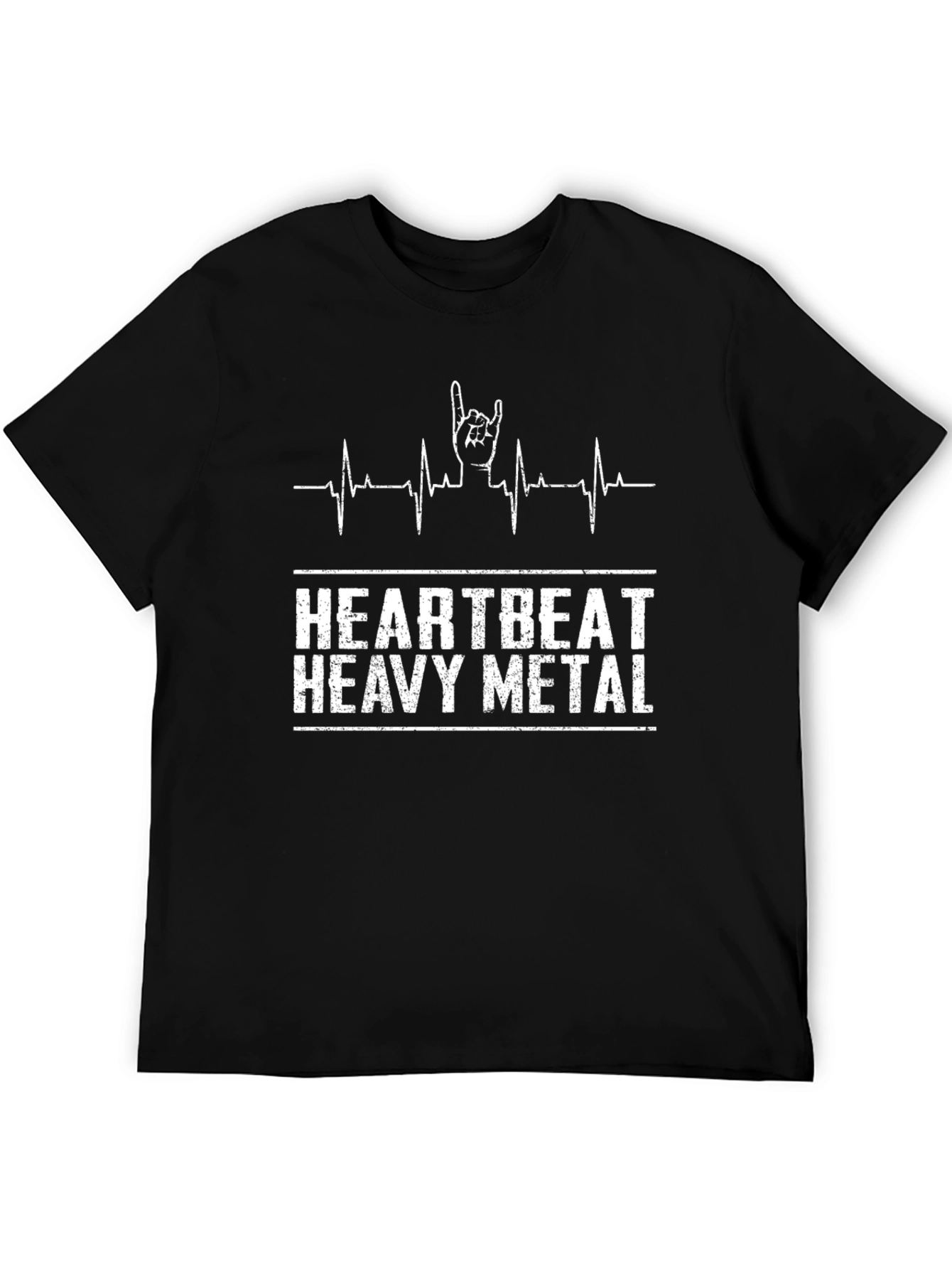 Heartbeat Heavy Metal Black T-Shirt