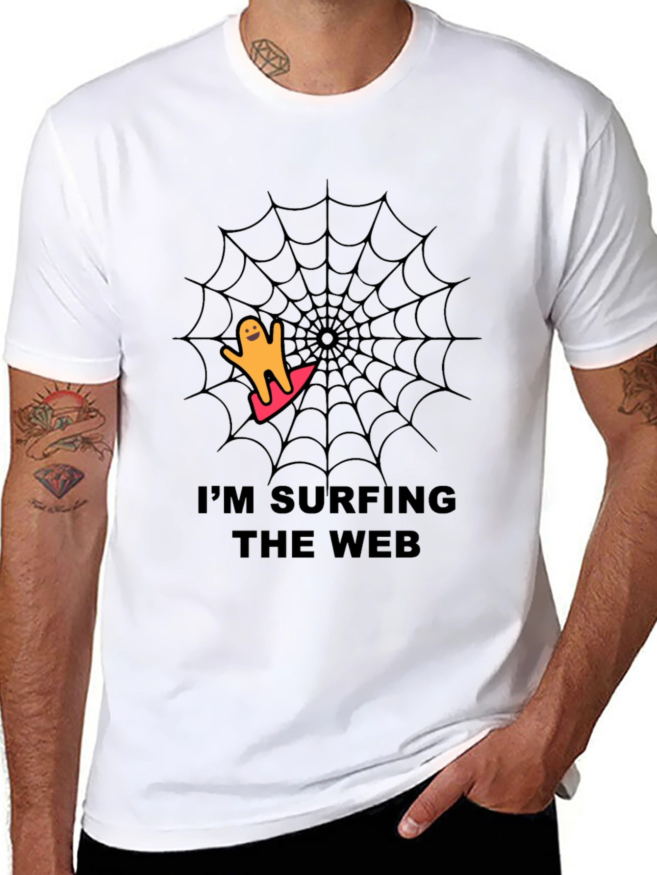 Im Surfing the Web Black T-Shirt