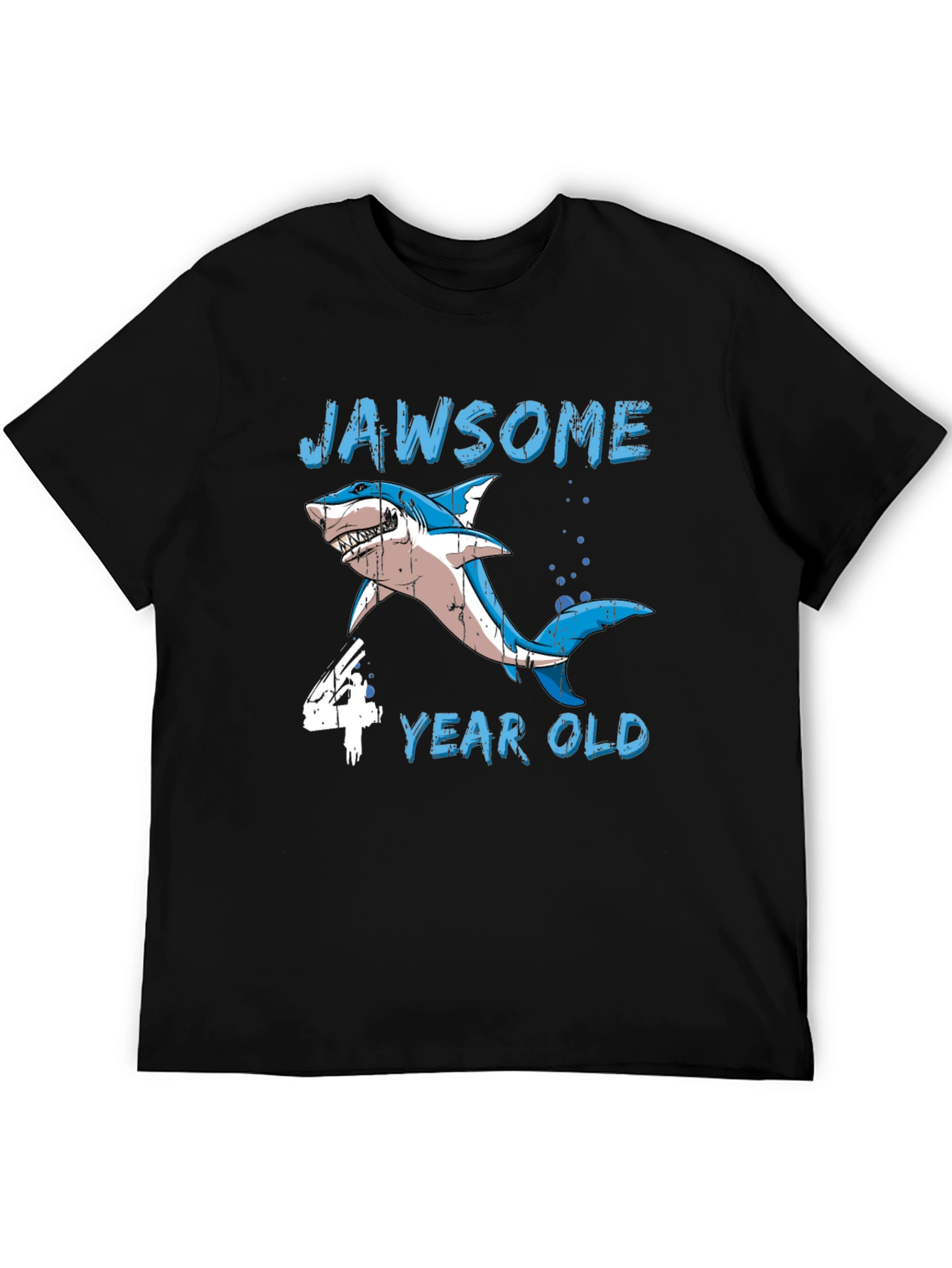 Jawsome 4 Year Old Shark Birthday T-Shirt