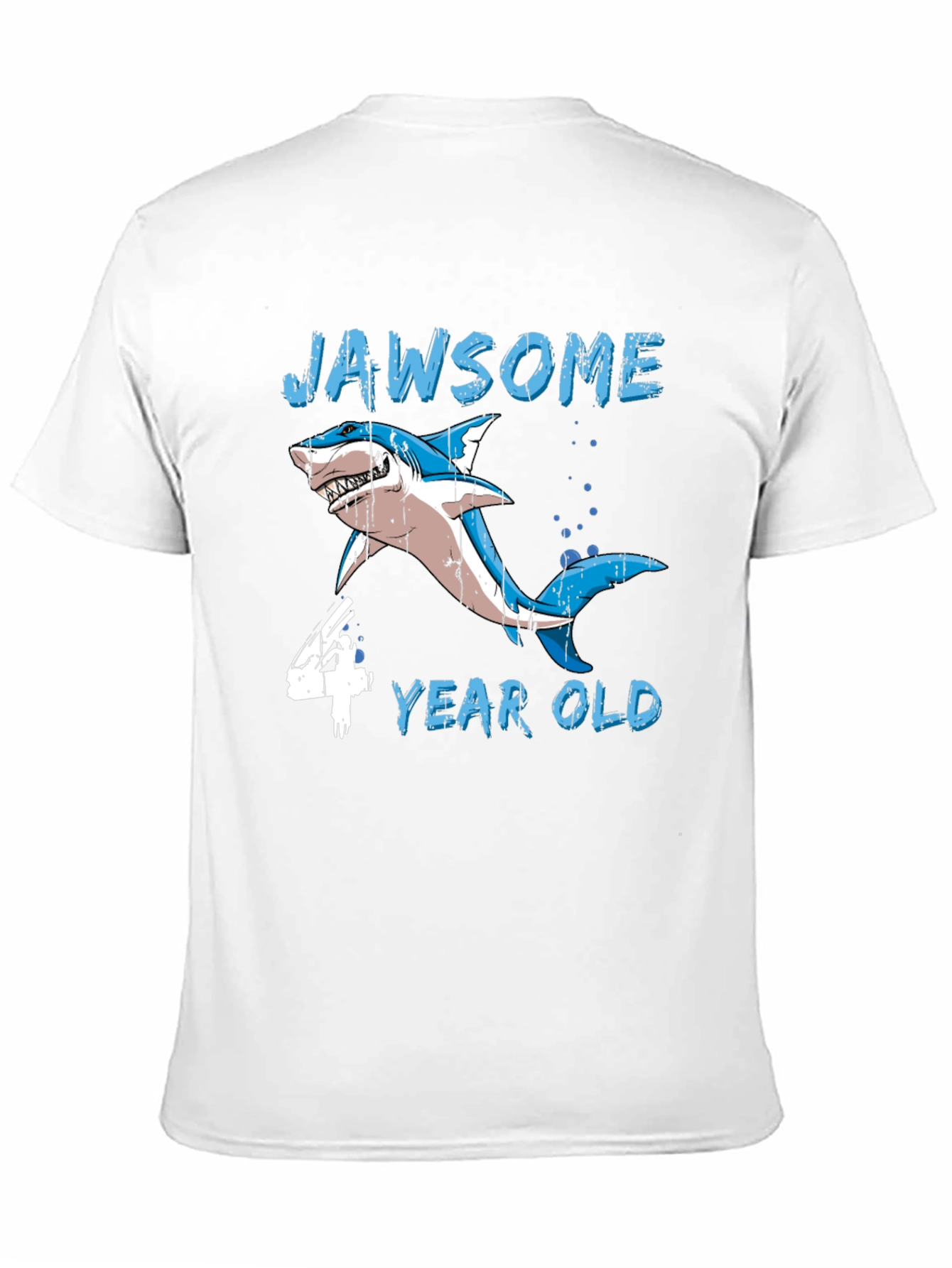 Jawsome 4 Year Old Shark Birthday T-Shirt