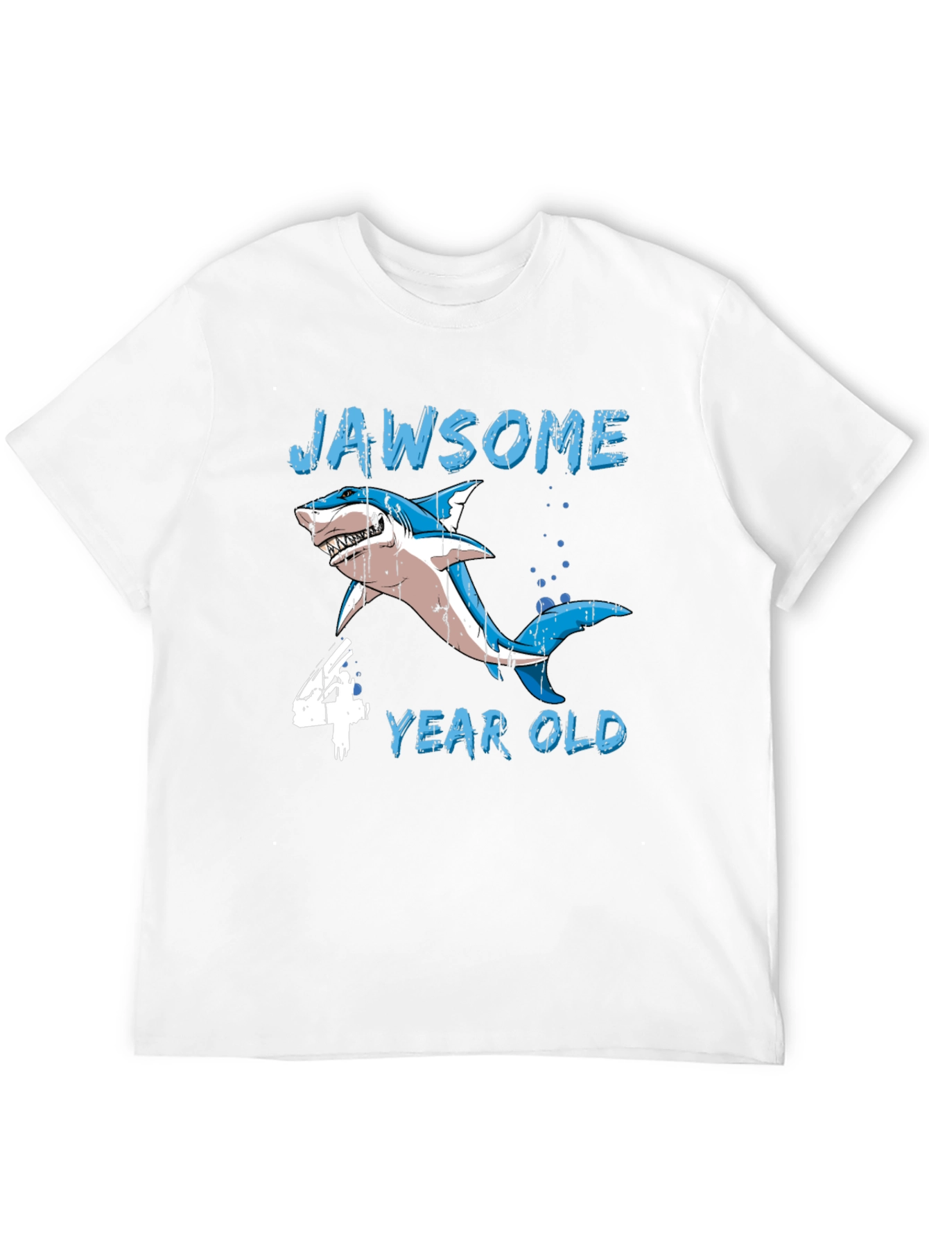Jawsome 4 Year Old Shark Birthday T-Shirt