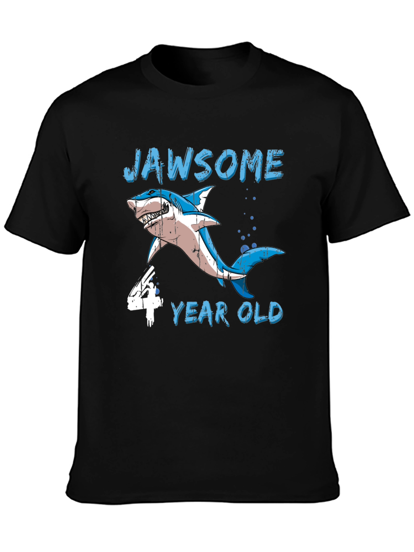 Jawsome 4 Year Old Shark Birthday T-Shirt